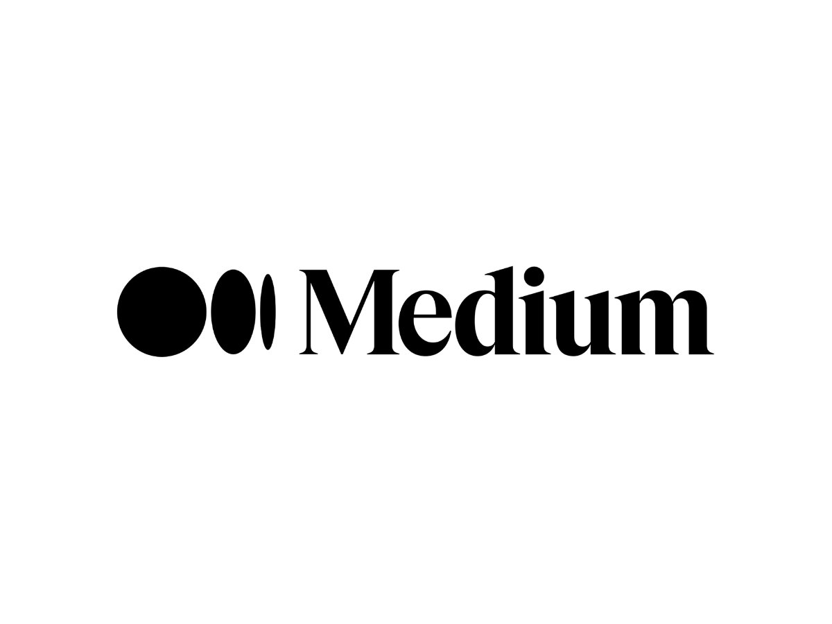 Medium logo with three black circles and the word 'Medium' in black text.