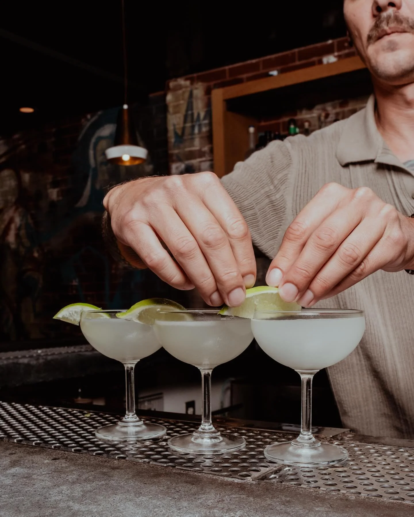 Gimme, gimme those Gimlets, baby! Liquid sunshine ahead of a stormy weekend. 🍋&zwj;🟩

Open 3pm-Midnight on weekends with happy hour on Friday until 5:30 that includes:
$10 Classic Cocktails (like these Gimlets)
$8 Glasses of House Wines + 25% off b