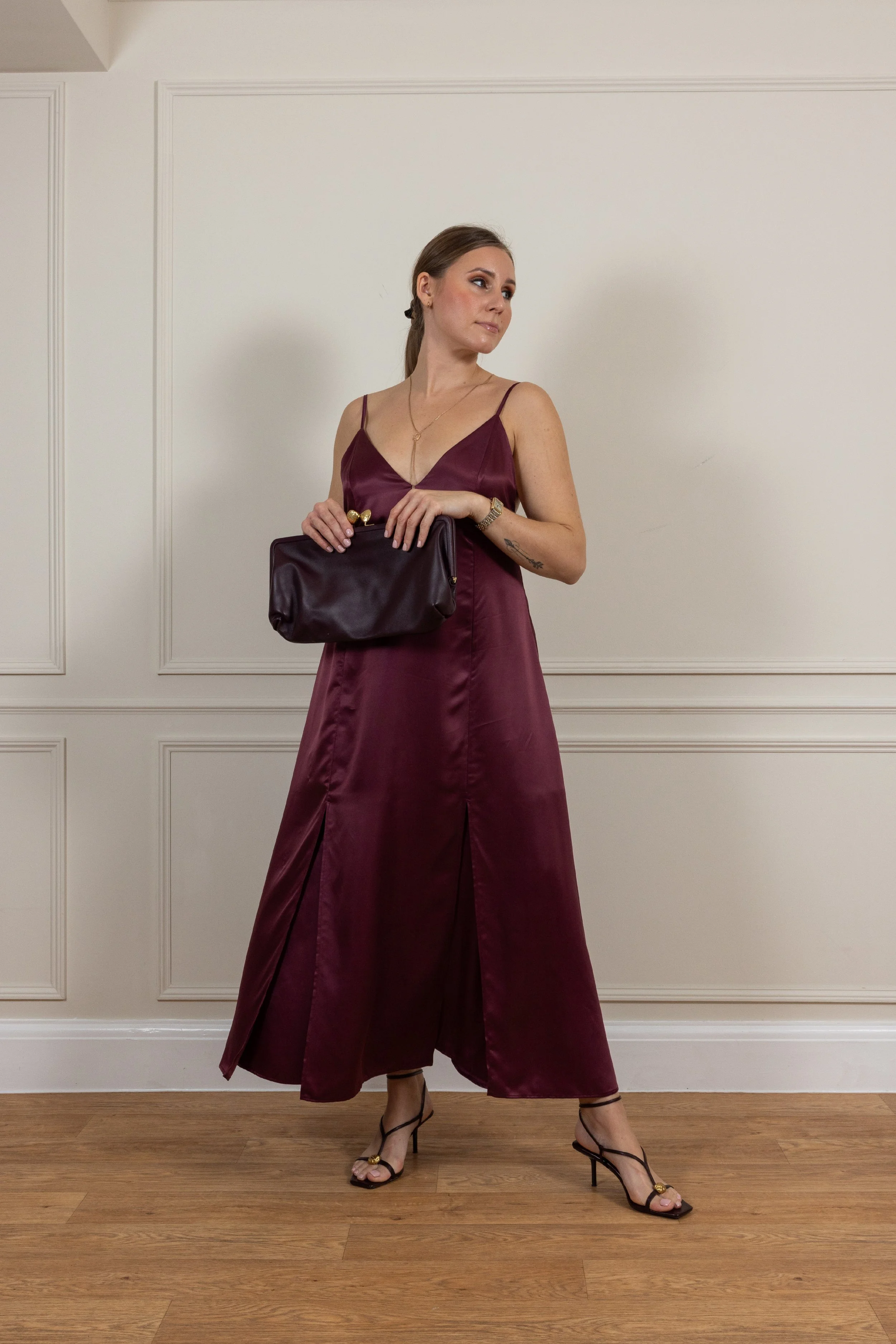 Clea Midi Dress - Burgundy