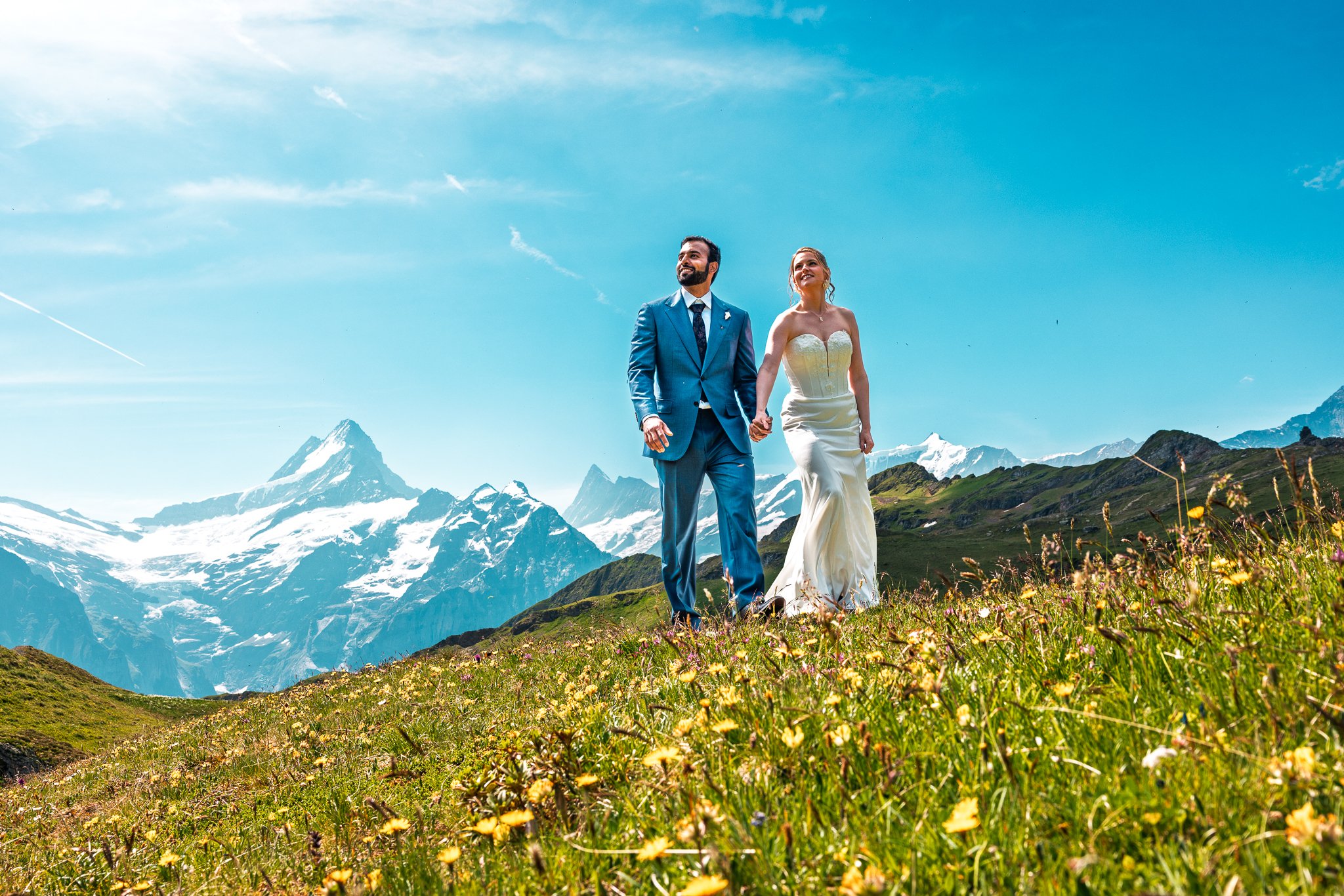 Swiss alps alpine wedding

