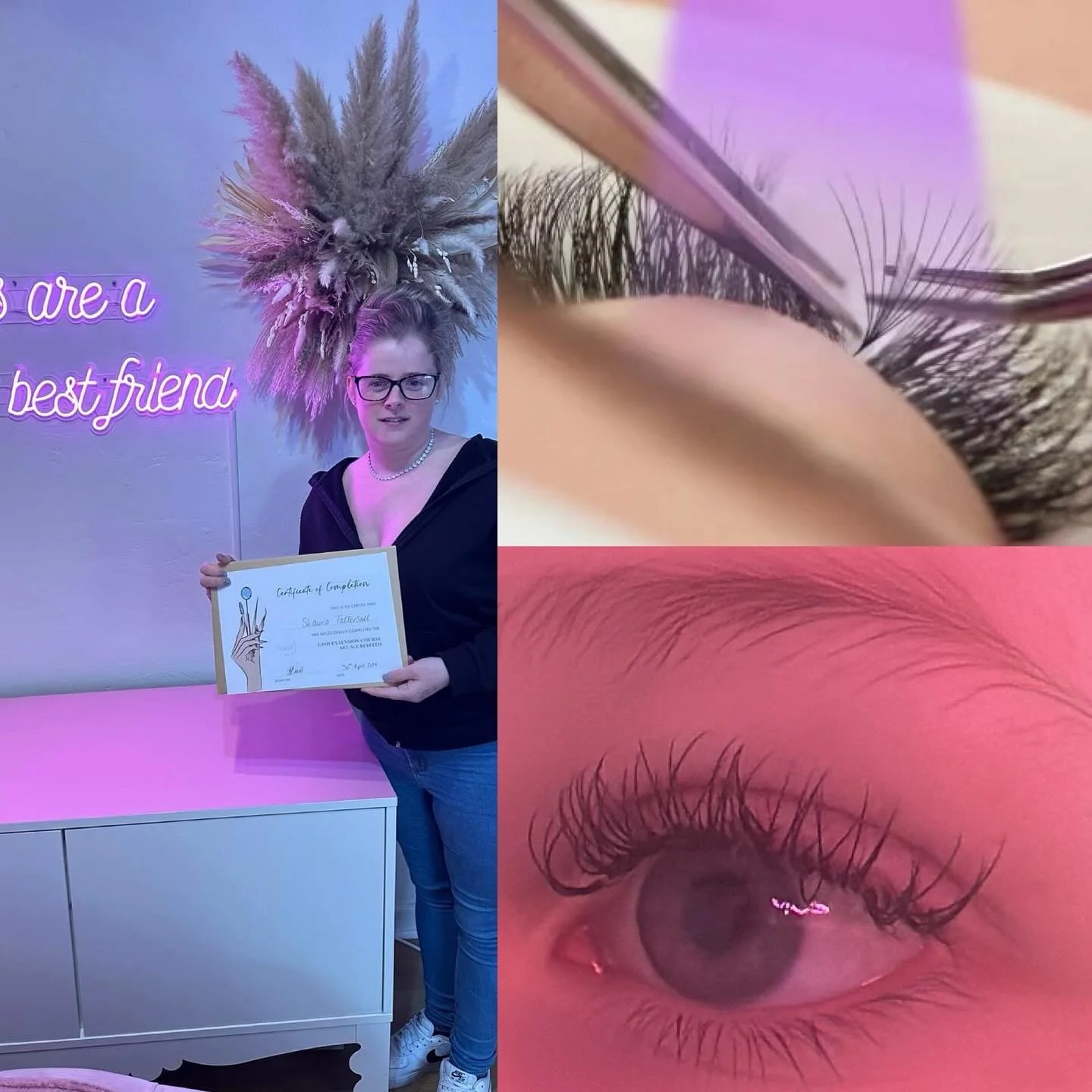 2 years ago you became a lash tech and today you learnt the UV way&hellip; Shauna you smashed it well done 👏 xxx 

Piccie on the left of were you started &hearts;️