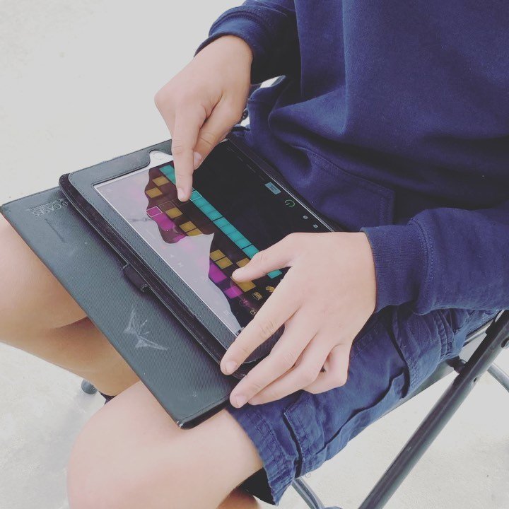 Today, 7th-graders learned how to count 16th-note patterns and then created their own with Beat Sequencer in #GarageBand. #everyonecancreate #appleedu