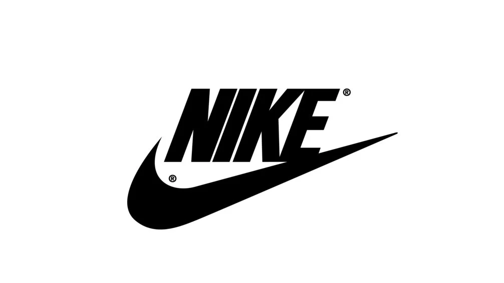 Black Nike logo with the brand name and swoosh on a white background.