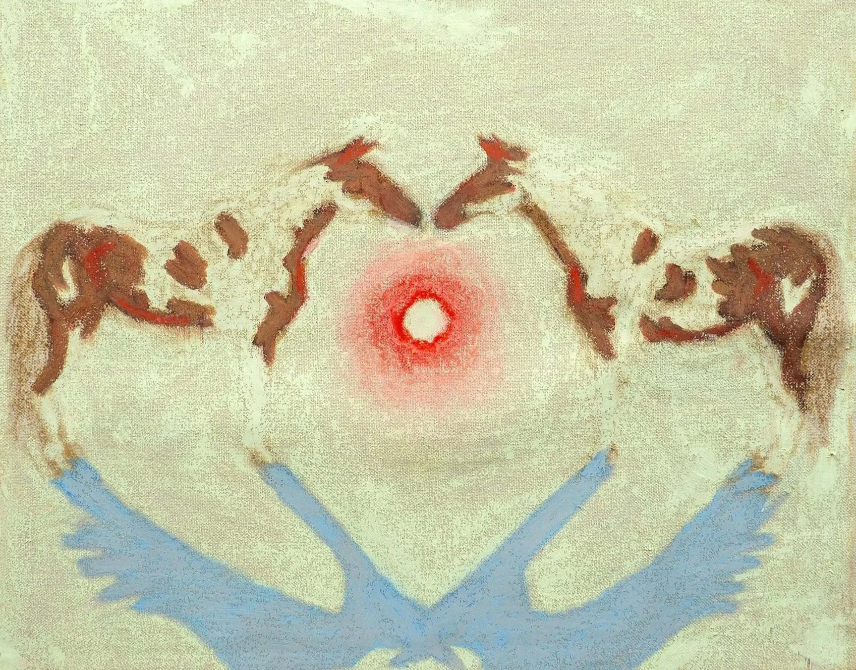 "Matchlight" - 14"x11", oil pastel on raw canvas