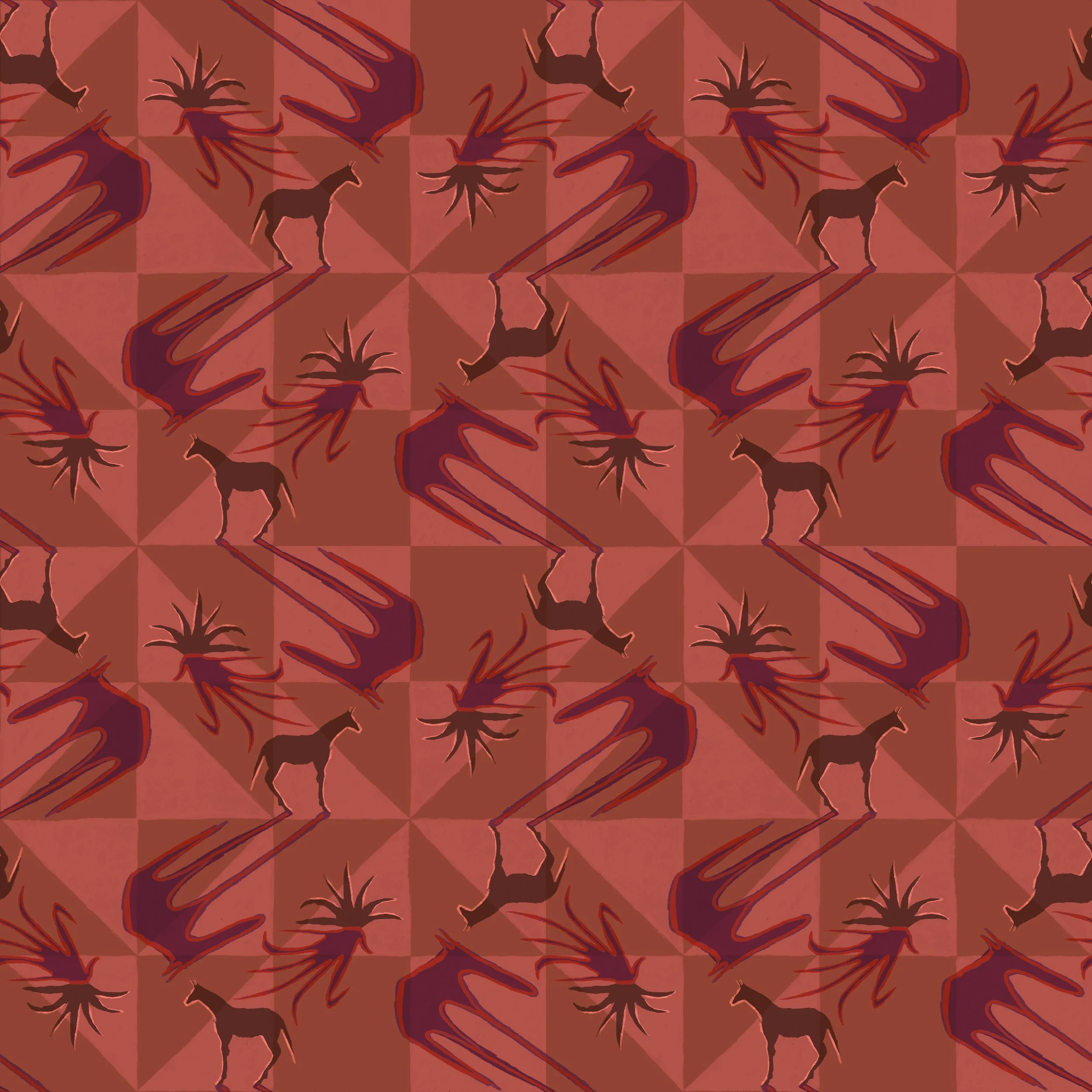 "Mirage" - Southwest tile pattern inspired by the painting "Parallel Heat".