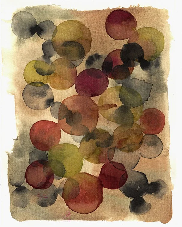 "Algae Abstract" - 6"x8", ink & watercolor