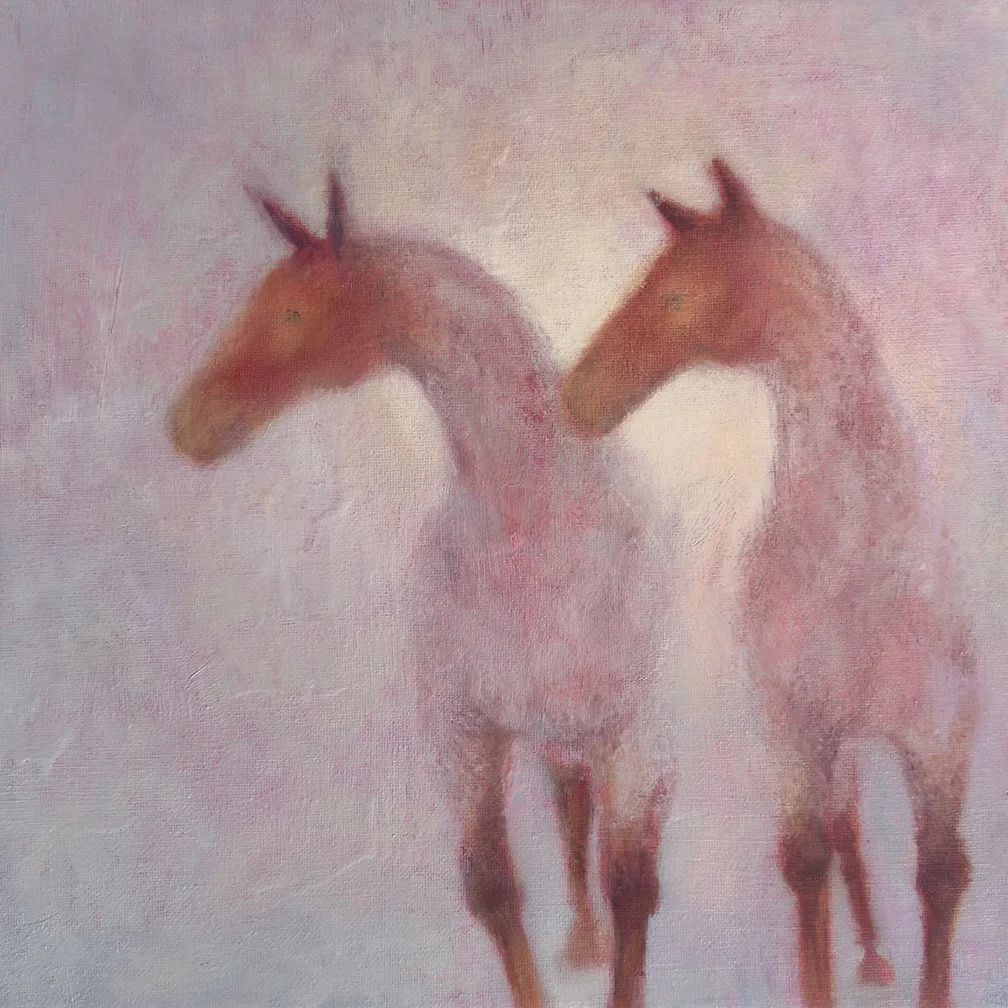 "Sunrise Pair" - 12"x12", oil on canvas