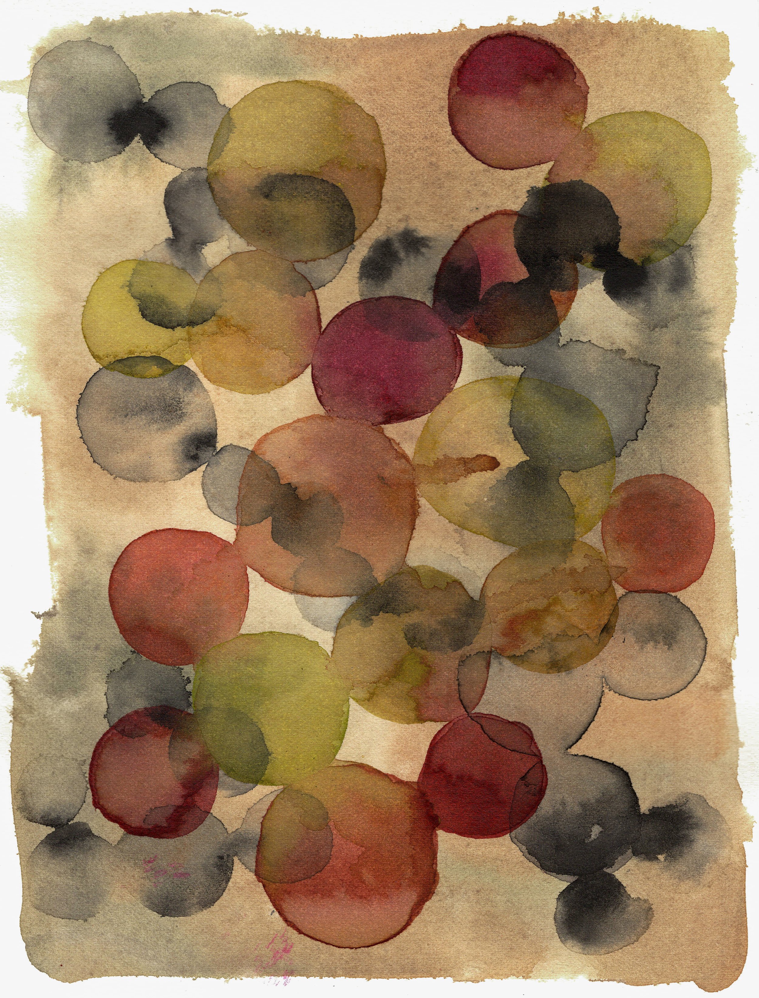 "Algae Abstract" - 6"x8", ink & watercolor