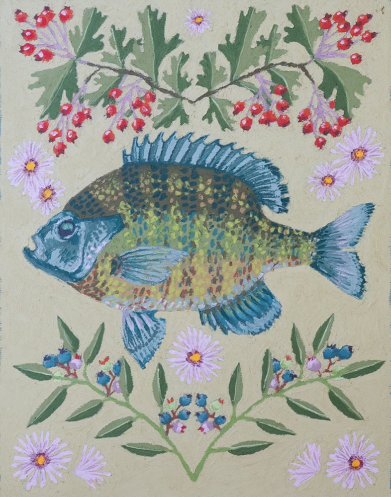 "Votive Bluegill" - 11"x14", oil pastel