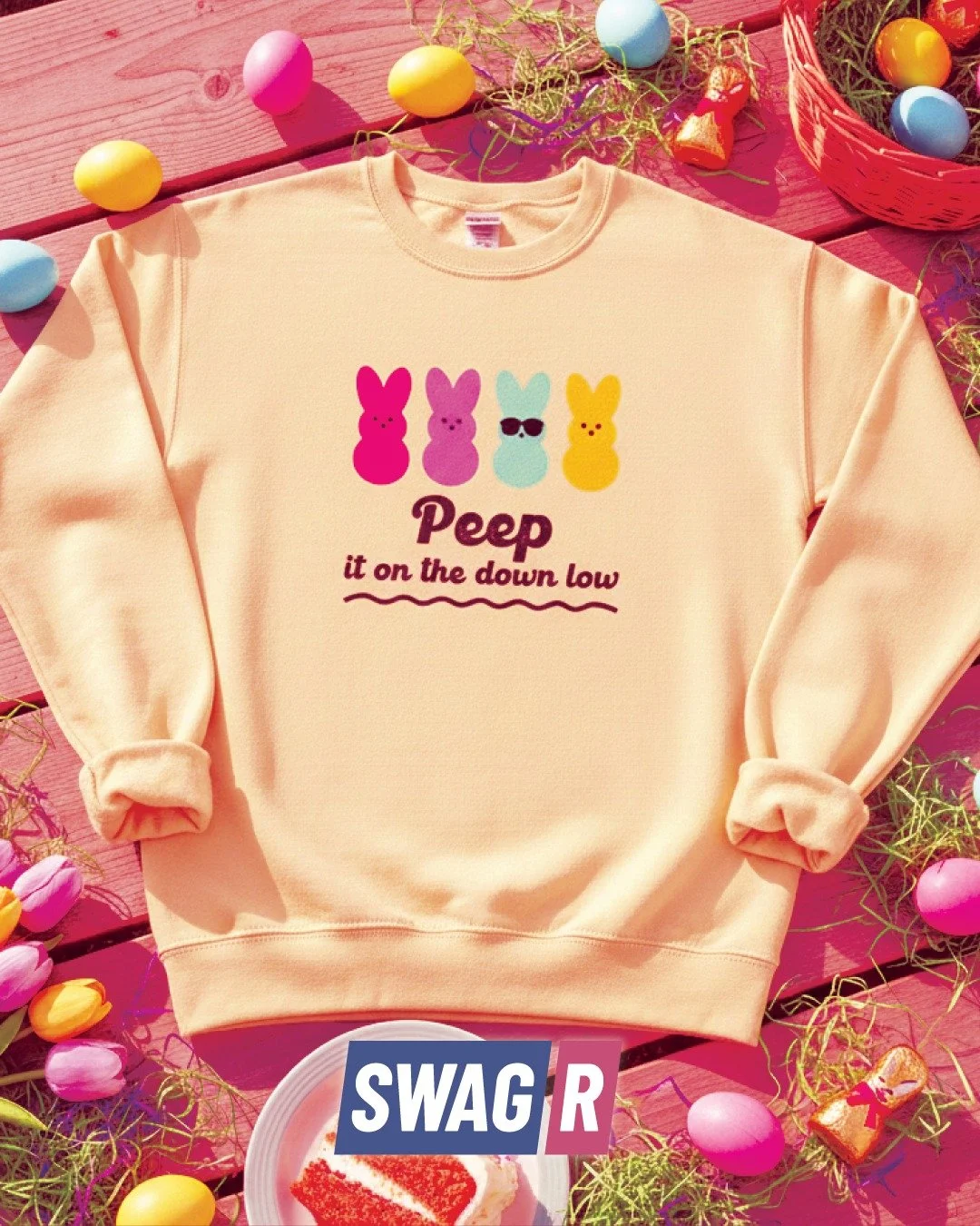 A little sugar, a little swagger, and a whole lotta throwback vibes.

Candy-colored crewnecks that say you came for the egg hunt&hellip;
but stayed for the old-school flow.

Because real ones don&rsquo;t shout it &mdash;
they peep it on the down low.