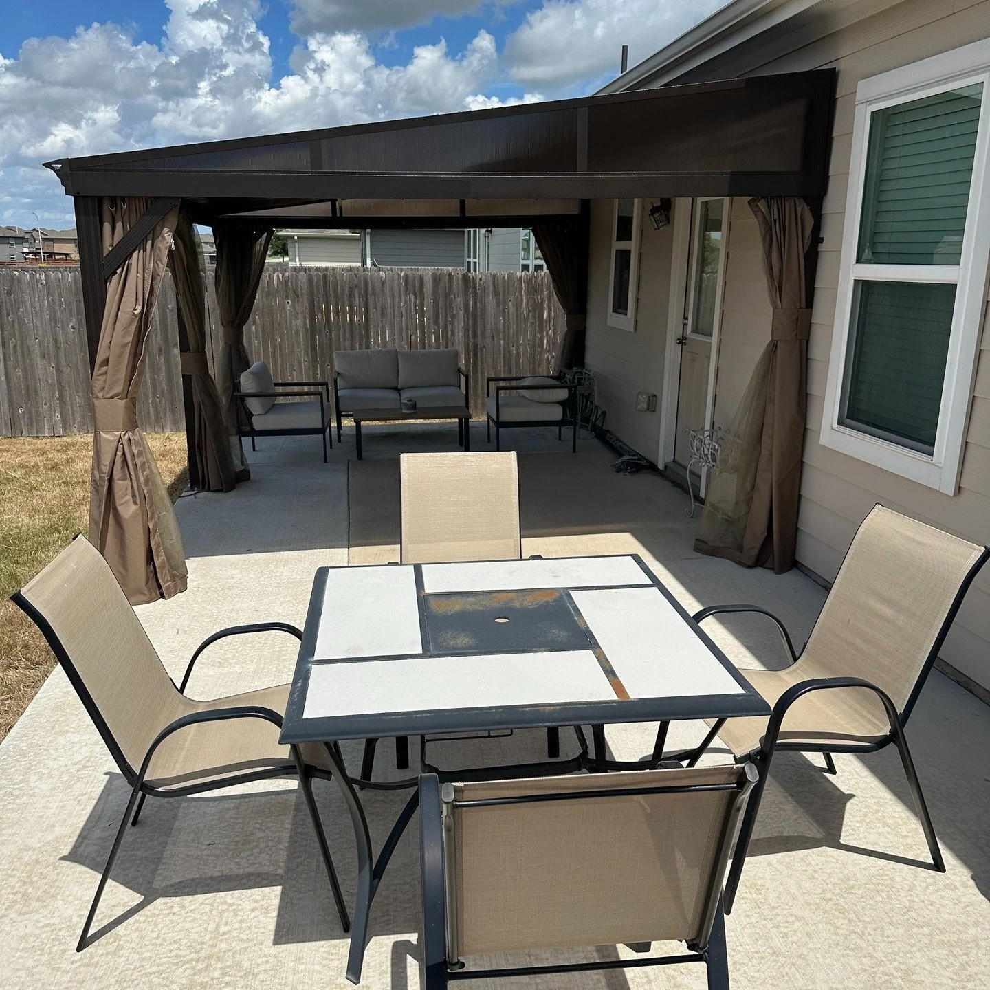 A shade patio offers endless possibilities for enjoying your outdoor space.