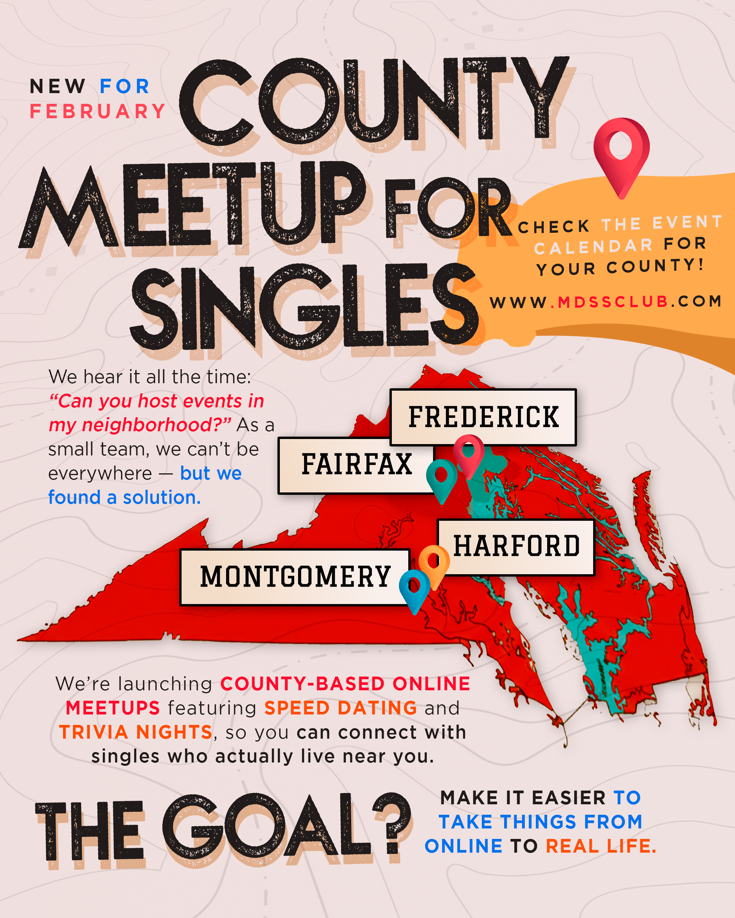 County Meetup For Singles Online - Frederick County Edition