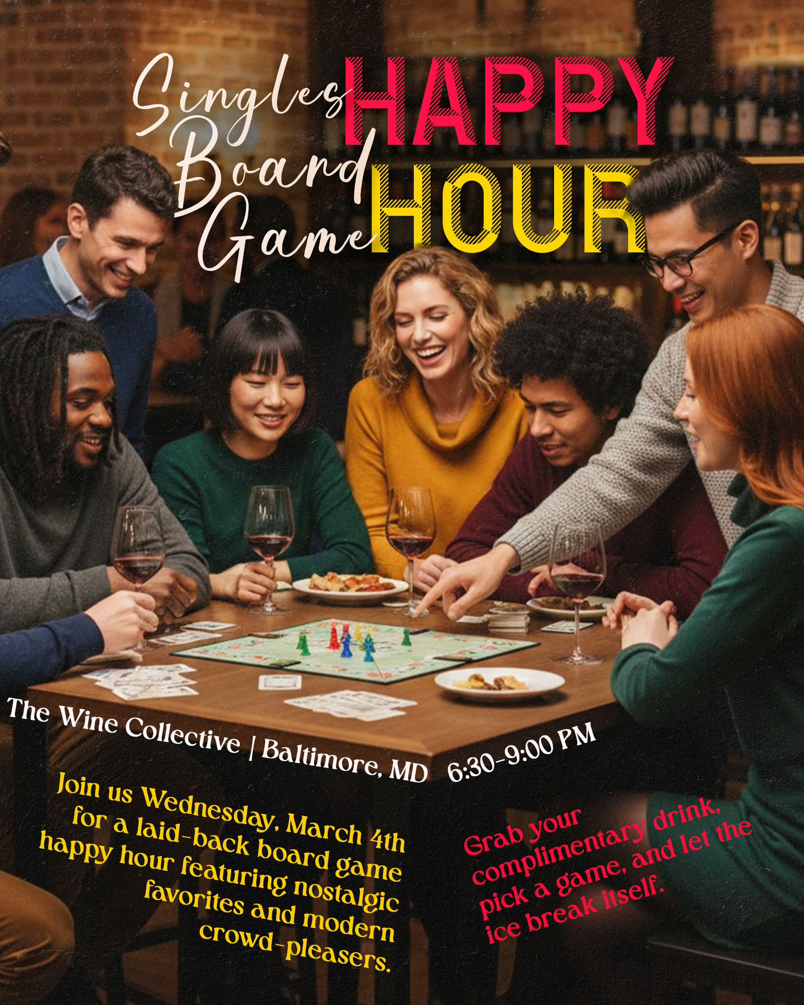 Singles Board Game Night Happy Hour