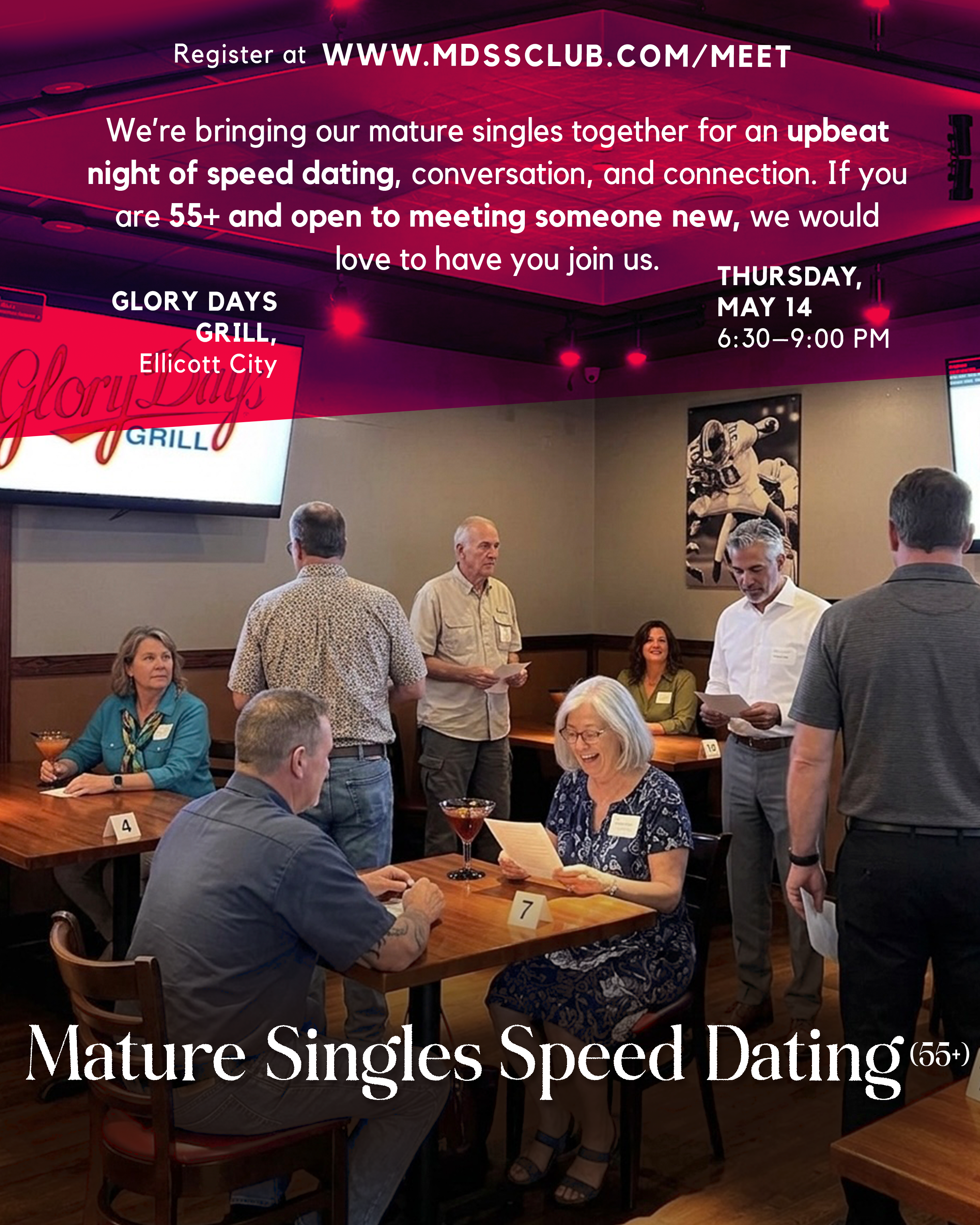 Mature Singles 55+ Speed Dating