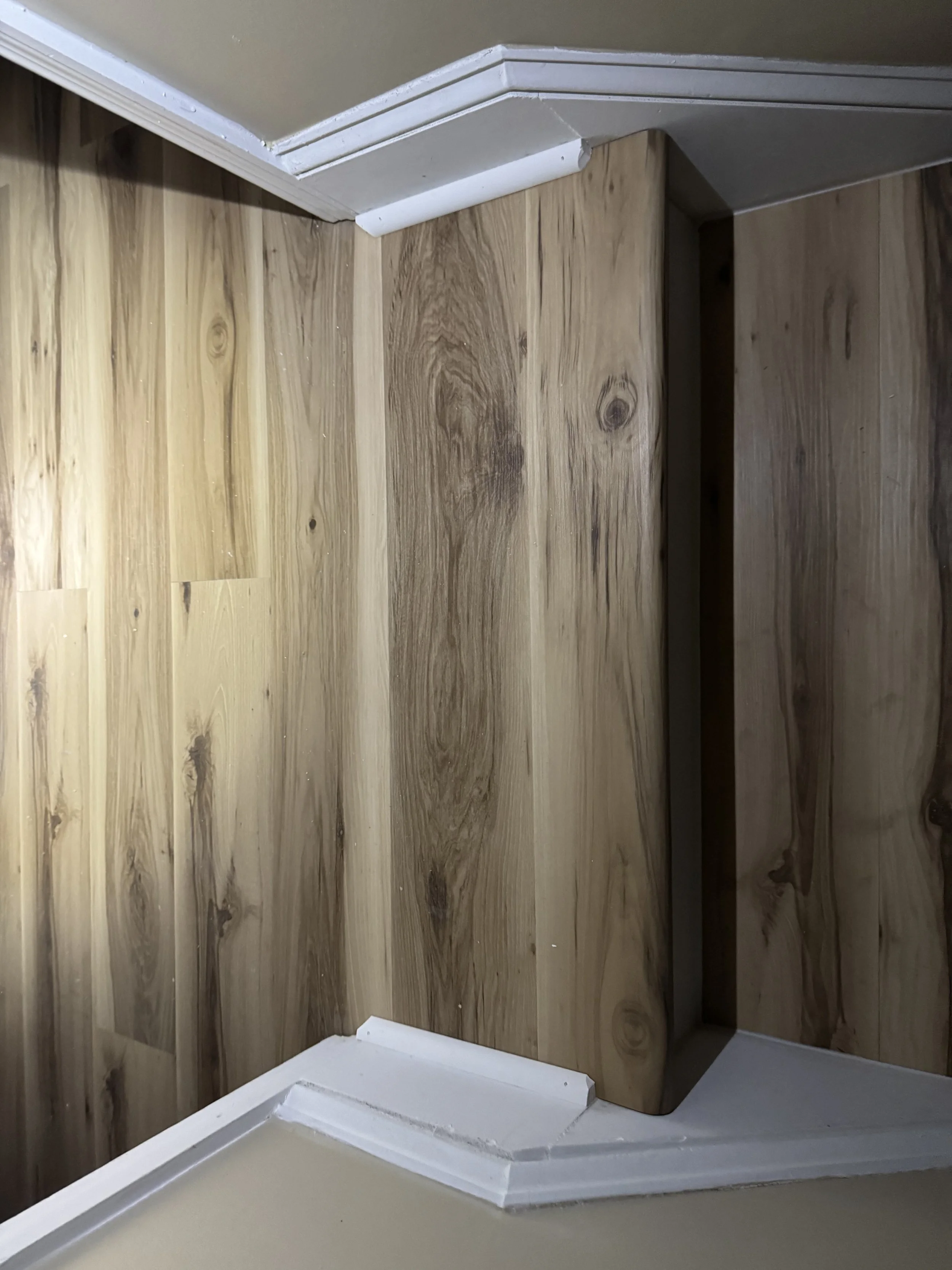No transition strips, Bull nose is 100% Connected to flooring system