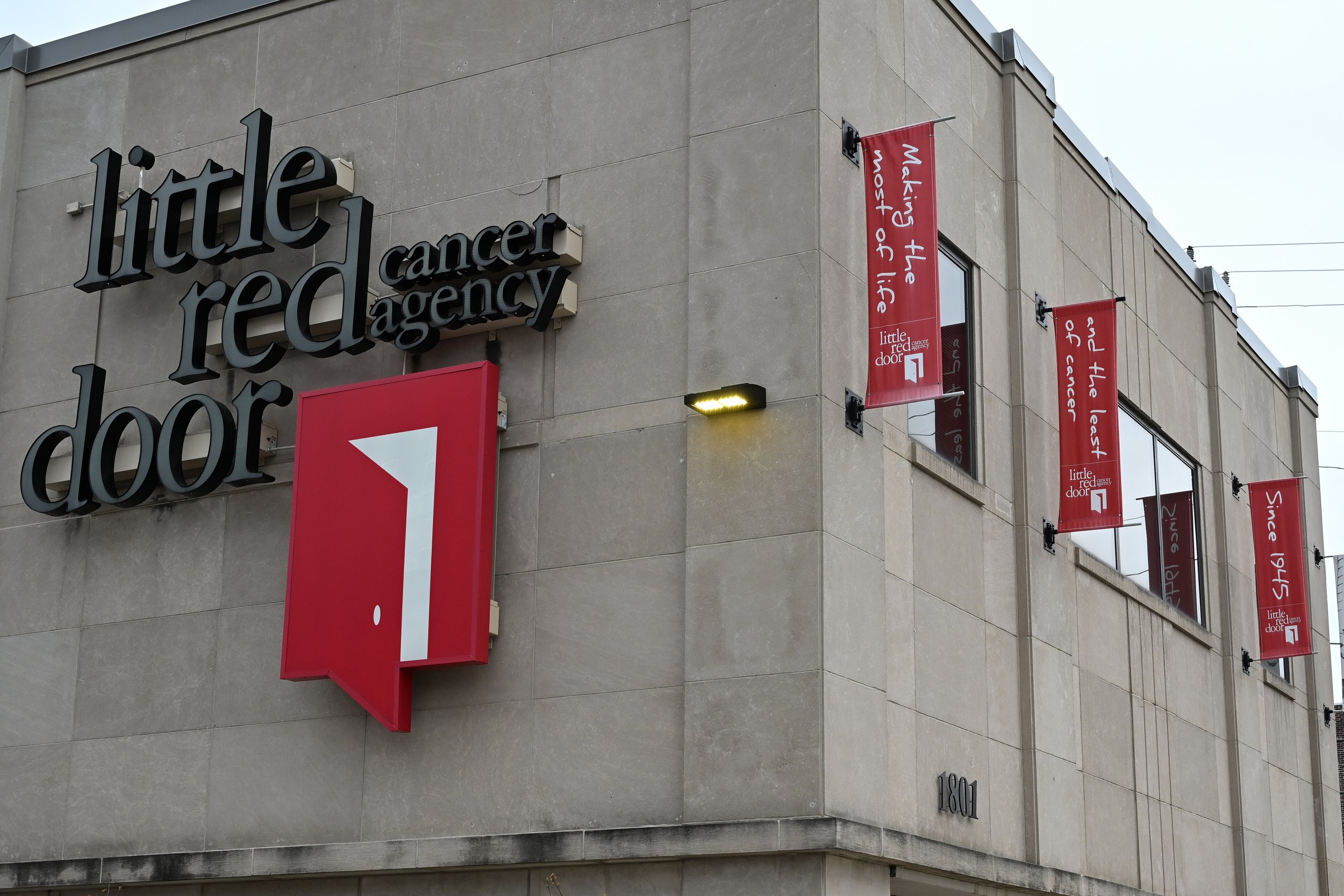 The exterior of the Little Red Door Cancer Agency's Indianapolis office pictured Feb. 19 in Indianapolis. Little Red Door is a nonprofit agency that provides free services to people diagnosed with cancer like free wigs and fittings, nutritional suppl