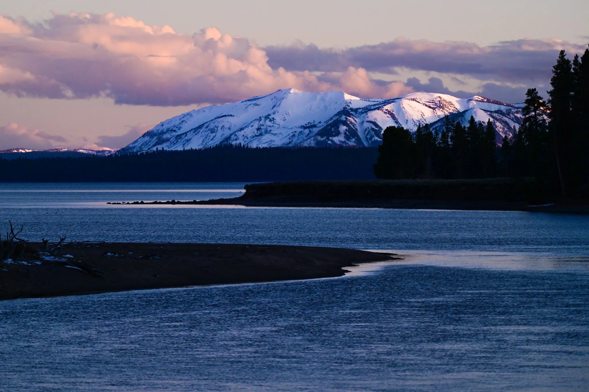 Dusk in Yellowstone National Park.
