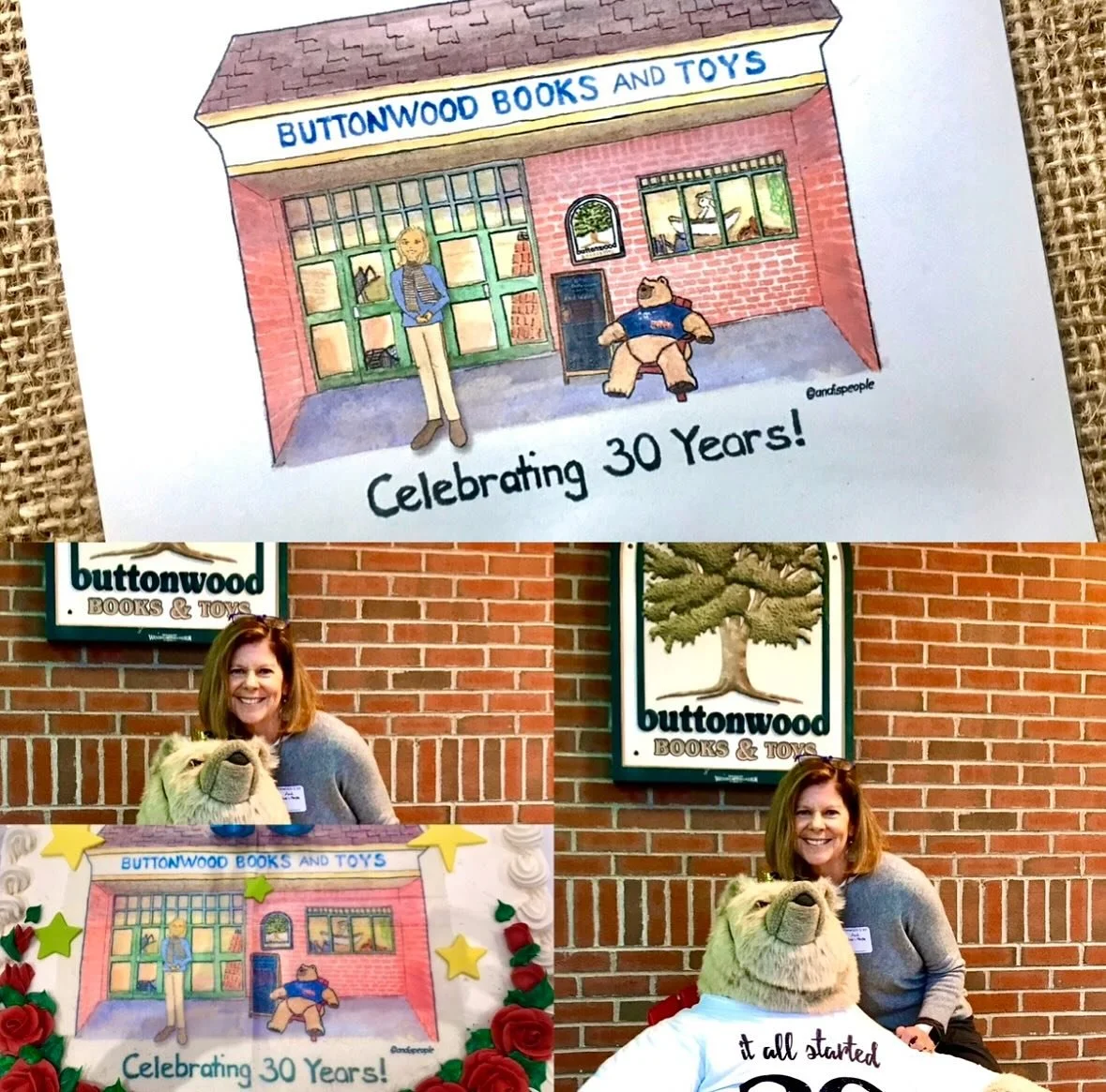 Memories of a notable anniversary tribute to the wonderful @buttonwoodbooksandtoys &hellip; another home of @andispeople  #mixedmediaartist #whimsicalart  #cohasset #duxbury #boston #ofd