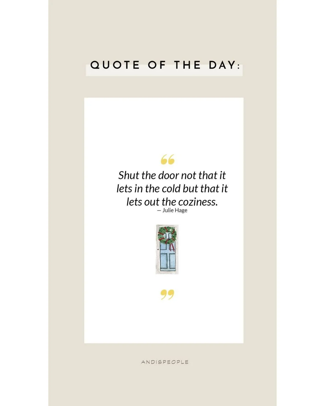 Wishing you warmth and coziness!