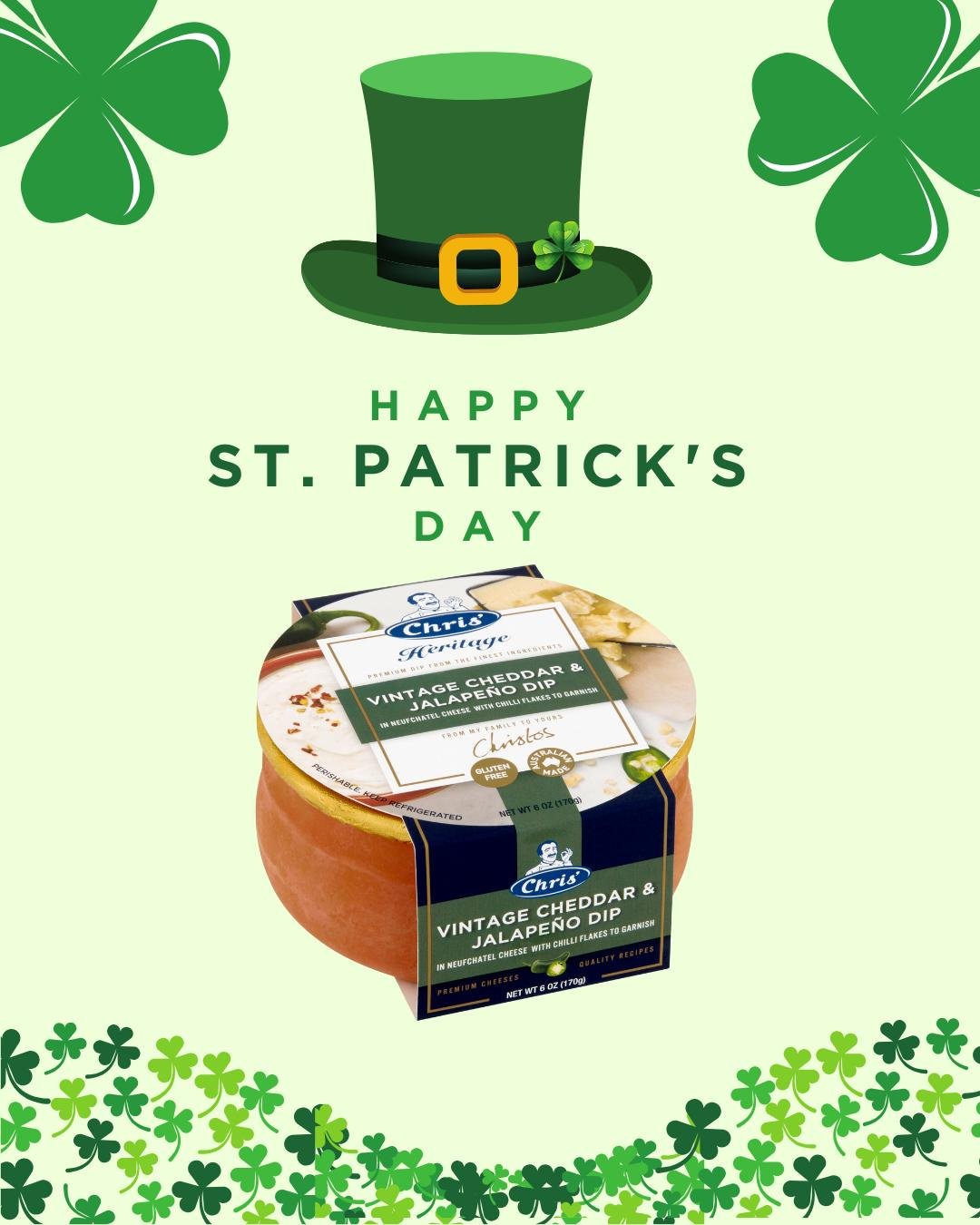 Feeling lucky? 💚Let&rsquo;s Celebrate with Chris&rsquo; Vintage Cheddar &amp; Jalapeno dip! With Green vibes only you&rsquo;re sure to enjoy St. Patrick&rsquo;s Day!! ☘️ 💚

 #chrisdips #chrisheritage #entertaining #dips #chrisnevermisses #stpaddysd