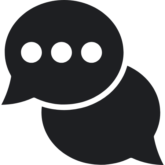 Icon of two speech bubbles overlapping, indicating conversation or chat.