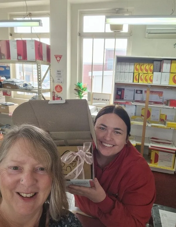 Jess from the Lindisfarne Post Office who always looks after me and my hampers 