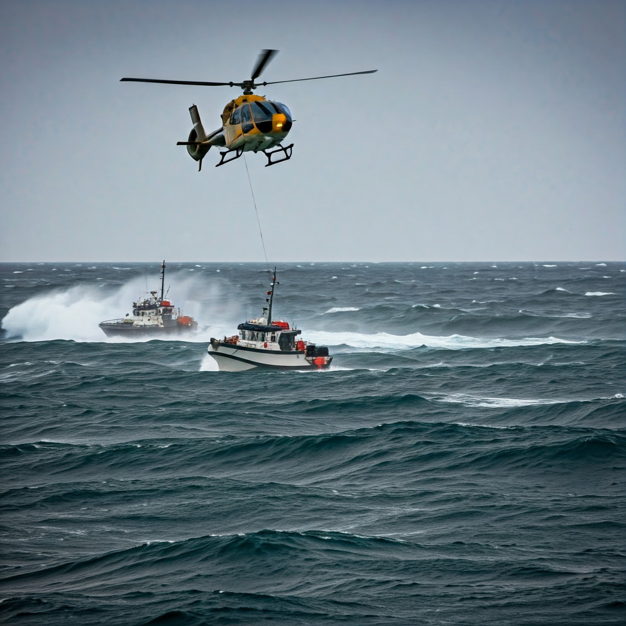 A Helicopter and Two Boats!