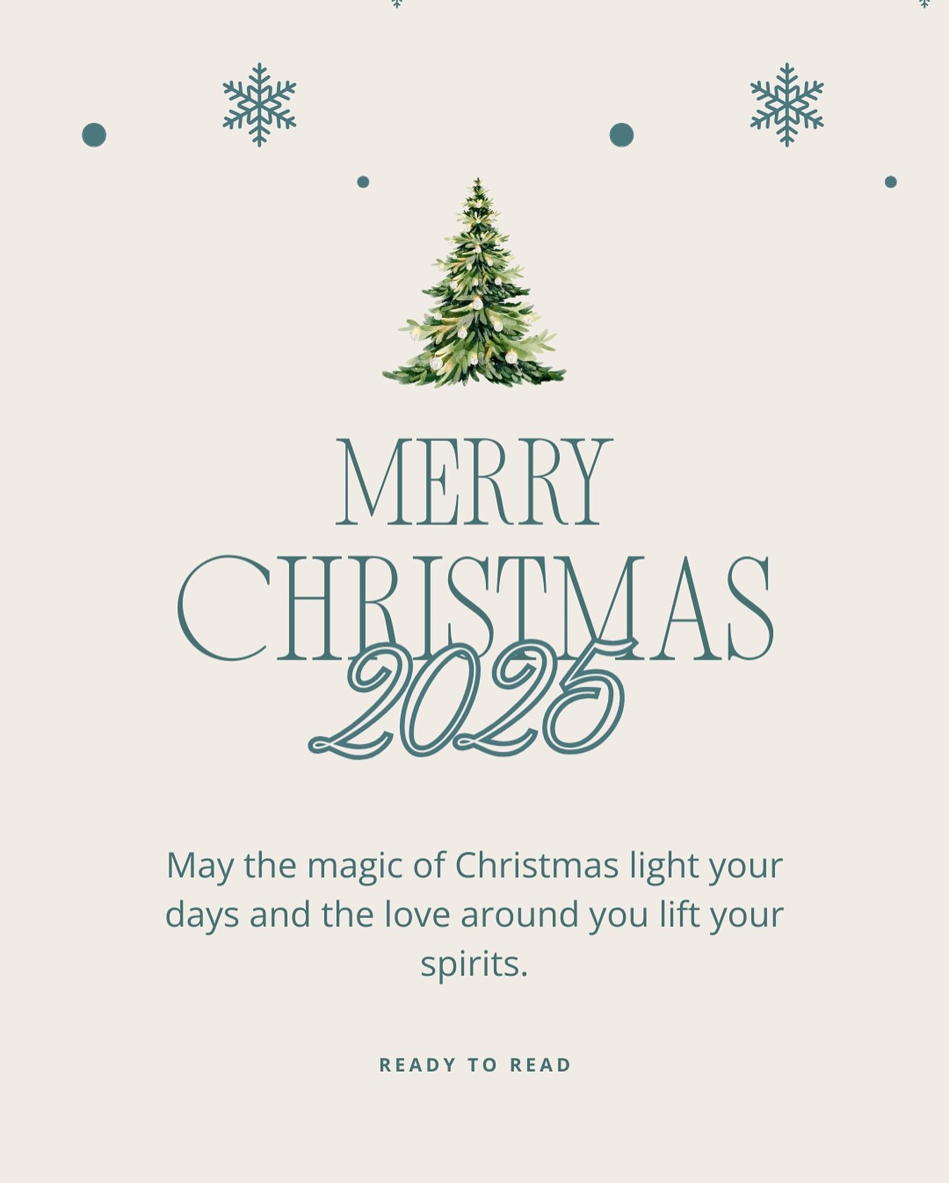 Merry Christmas 🎄✨
Let the joy, laughter, and magic of the season shine bright ✨

With Love,

Ready to Read ❤️📚

#ChristmasCheer #HolidayJoy #FestiveSeason #MerryAndBright
