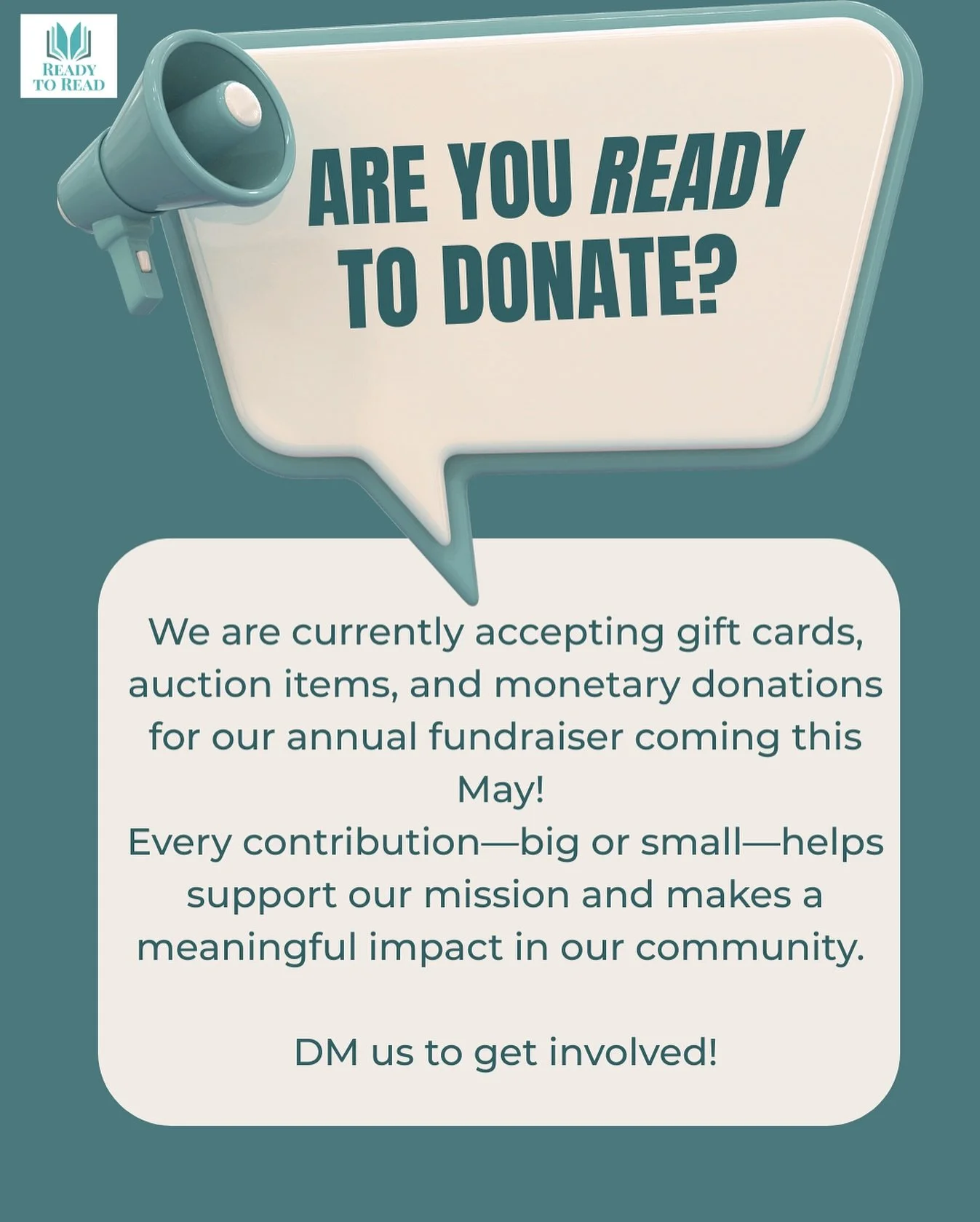 Are you ready to make a difference? 📣📚

We&rsquo;re currently accepting gift cards, auction items, and monetary donations for our annual fundraiser this May.
Every contribution&mdash;big or small&mdash;helps support our mission and strengthen our c