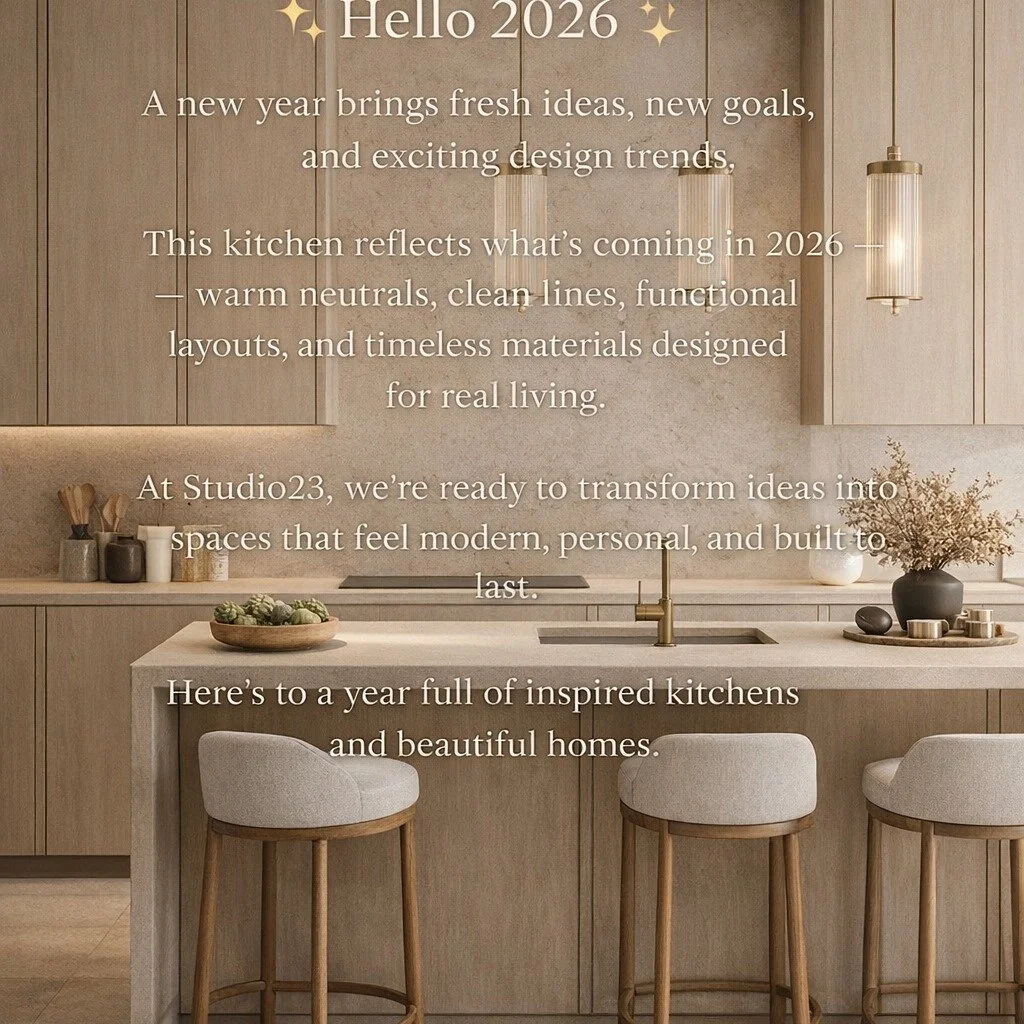 ✨ Hello 2026 ✨
A new year brings fresh ideas, new goals, and exciting design trends.
This kitchen reflects what&rsquo;s coming in 2026 &mdash; warm neutrals, clean lines, functional layouts, and timeless materials designed for real living.

At Studio