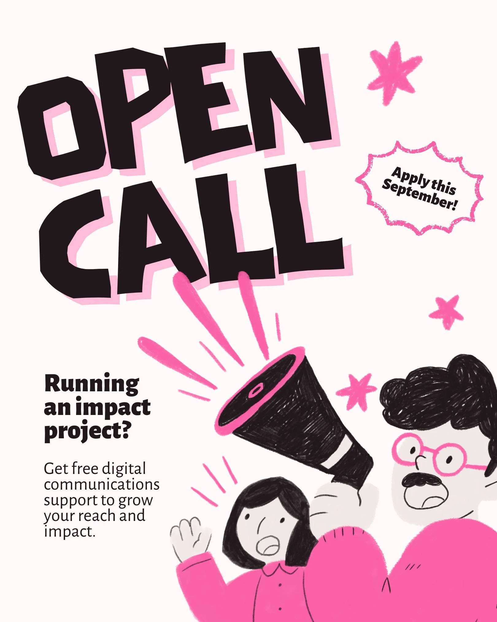 ⏳ Last call! Our Open Call for free digital comms audits closes September 30, EOD.

We&rsquo;ve already received some truly inspiring submissions and are in the process of outlining possible recipients 🌱 If you&rsquo;ve been meaning to apply, now&rs