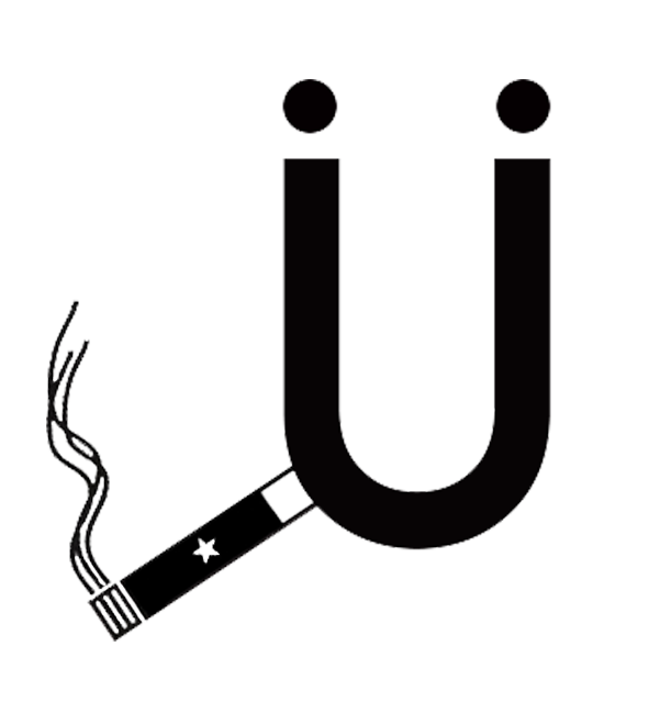 Illustration of a smoking cigarette placed inside a horseshoe magnet.
