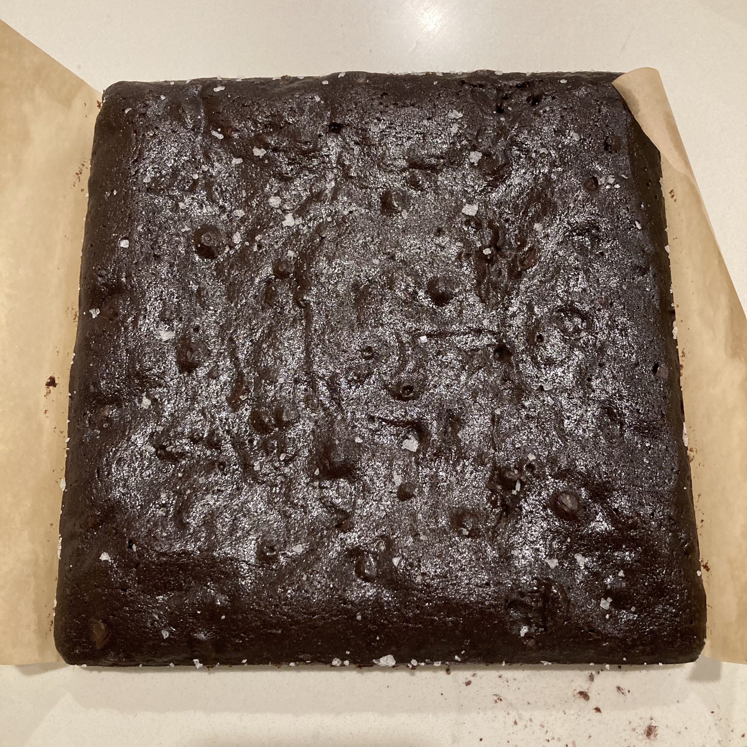 Olive oil sea salt brownies