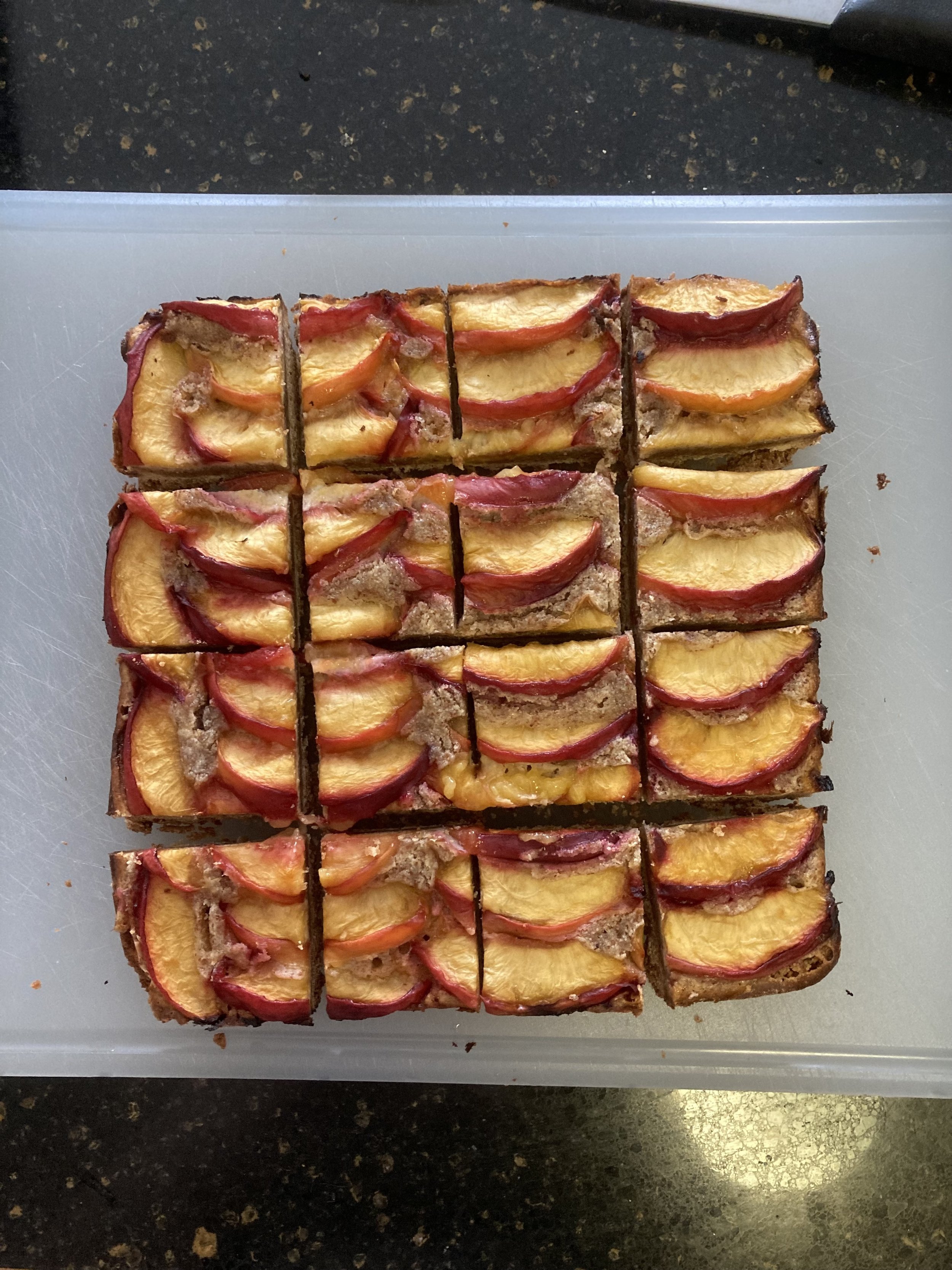 Nectarine frangipane bars
