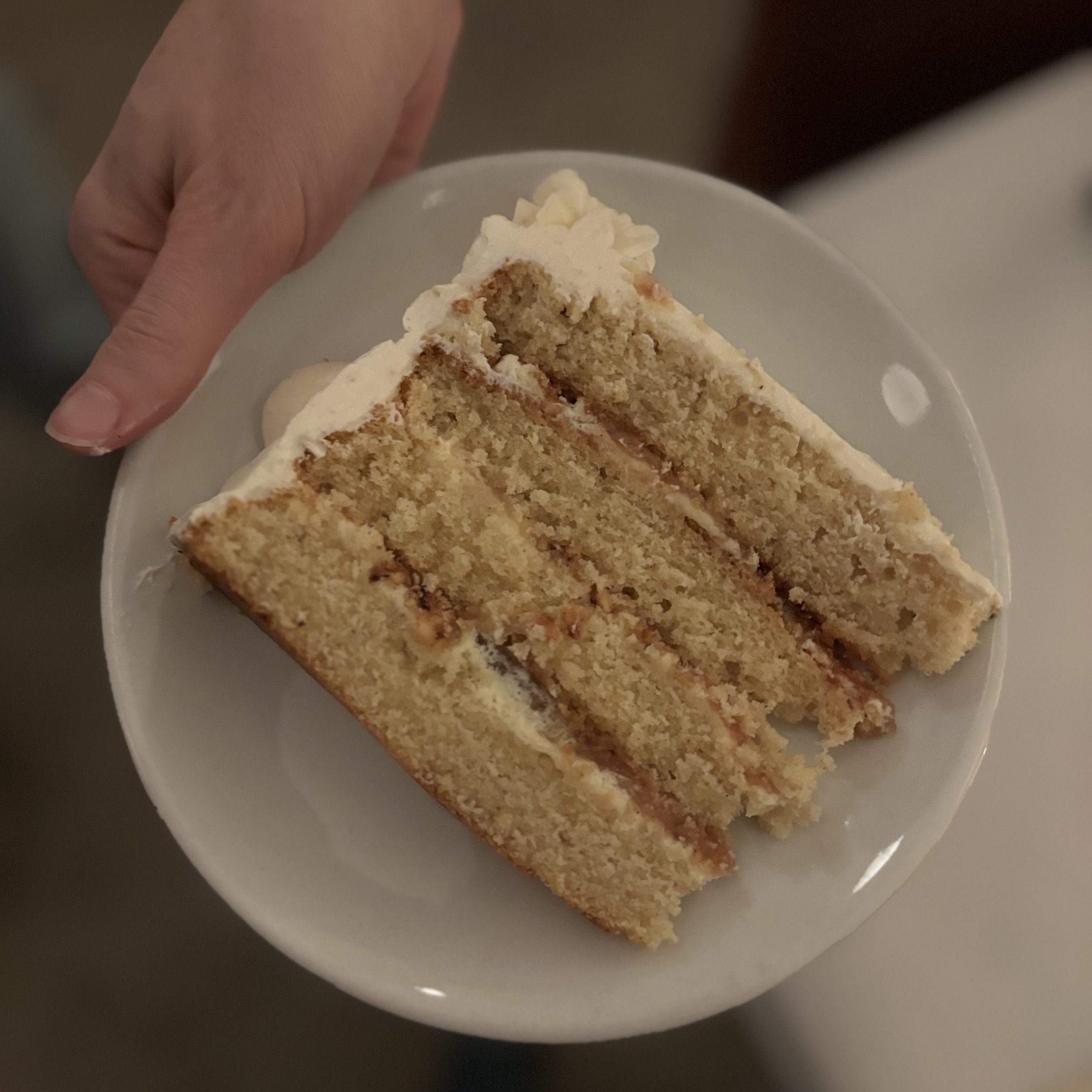 Brown butter cake with seasonal fruit jam