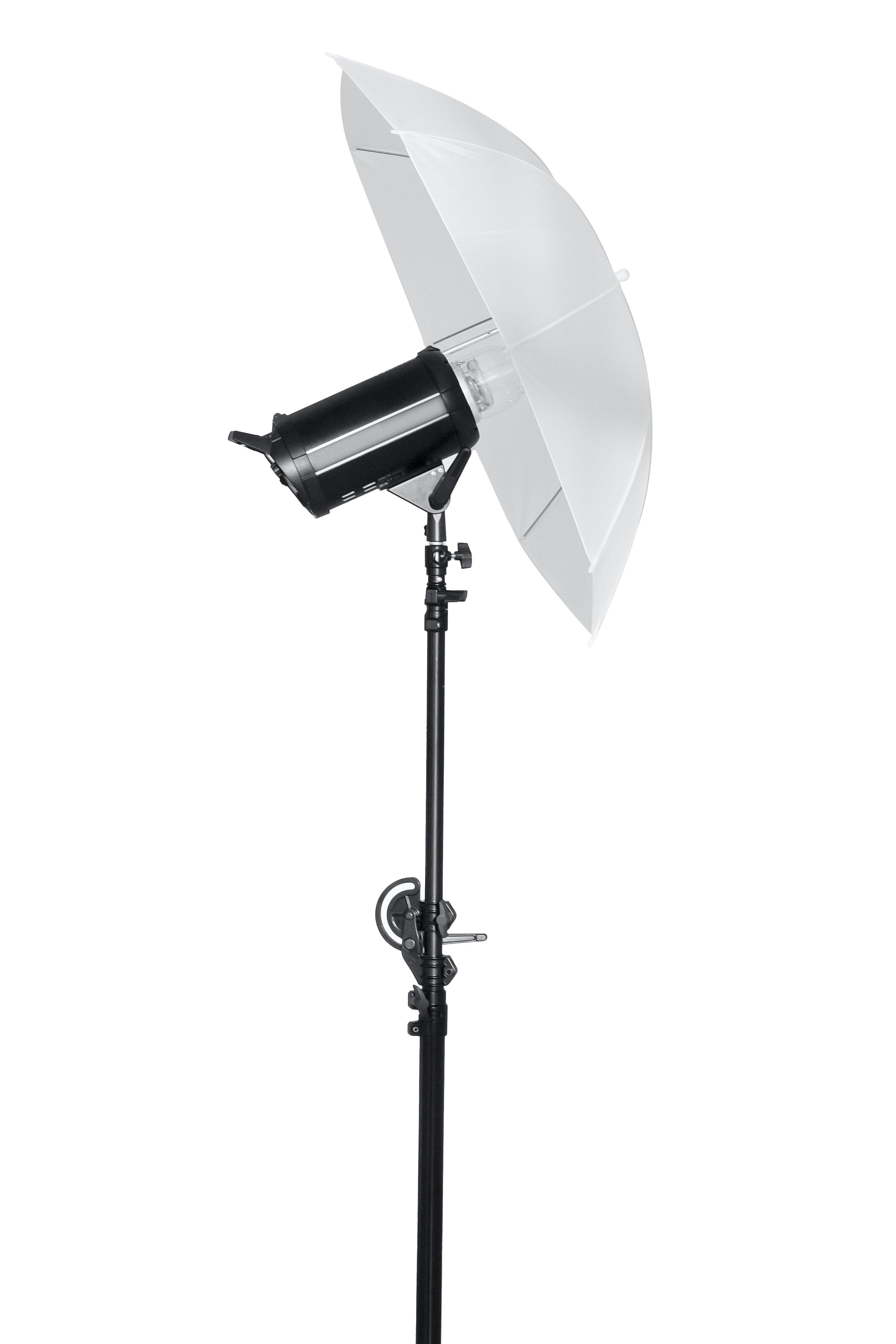 Studio photography lighting equipment with a softbox and stand.