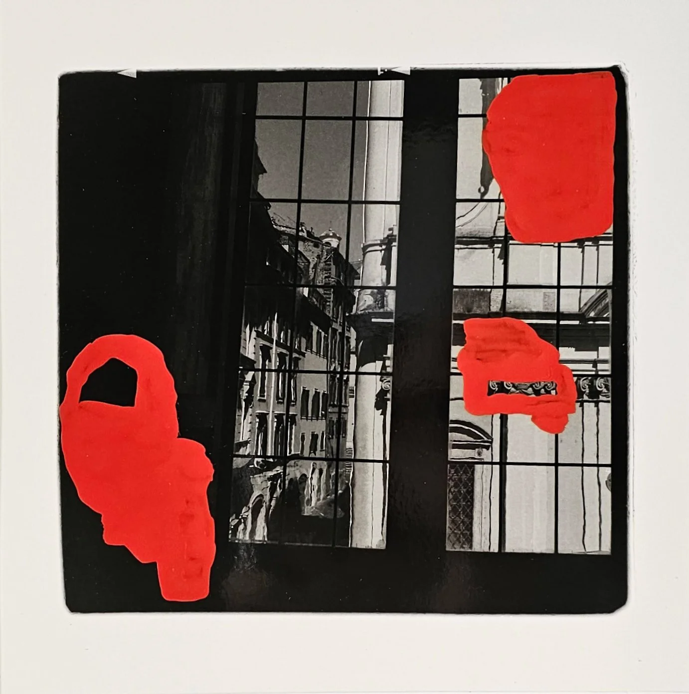 'Rome' 2023, Enamel on hand printed fiber print from 6x6 Rolleiflex