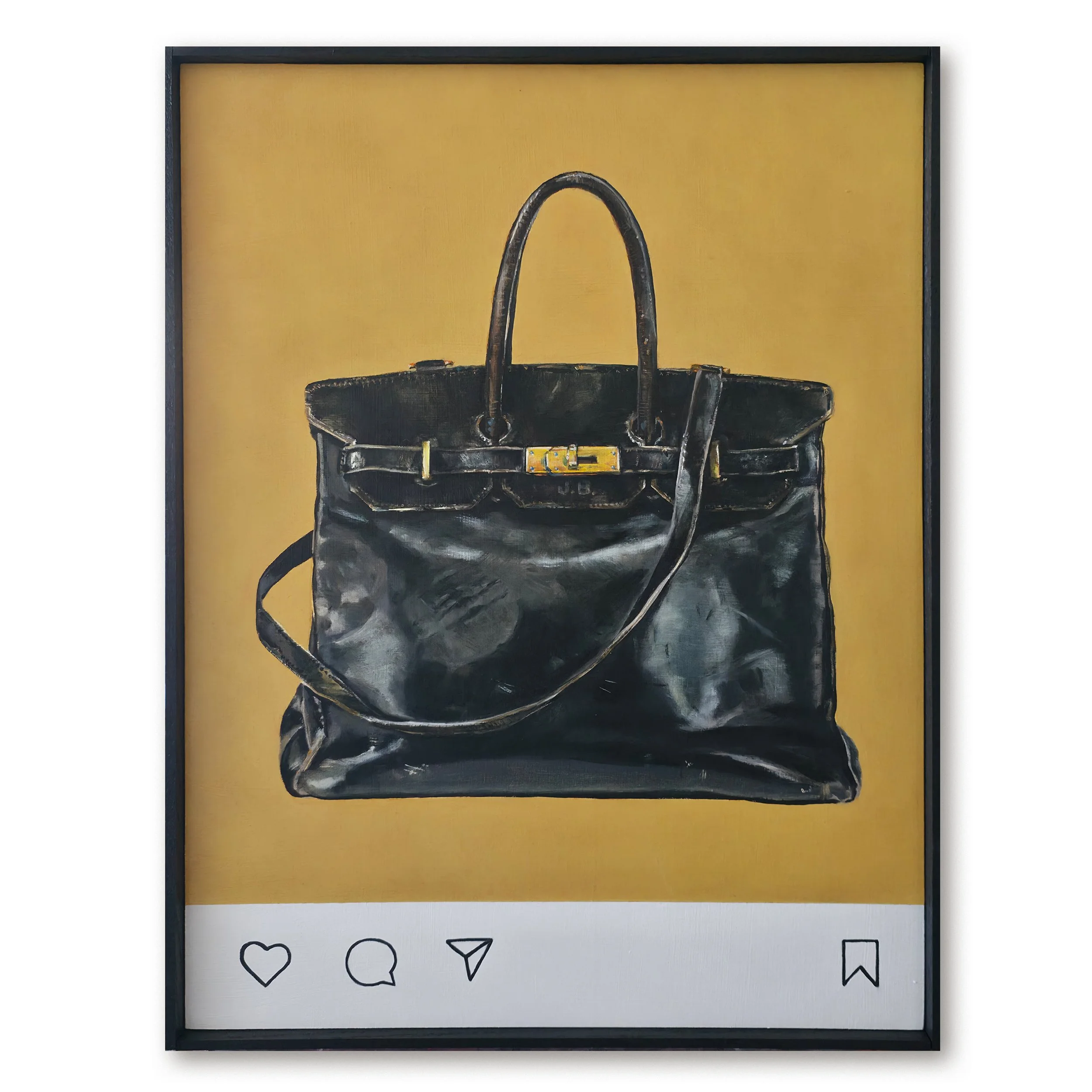 The Listing (The Birkin Bag), 2025, Oil on wood panel, 18x24 inches