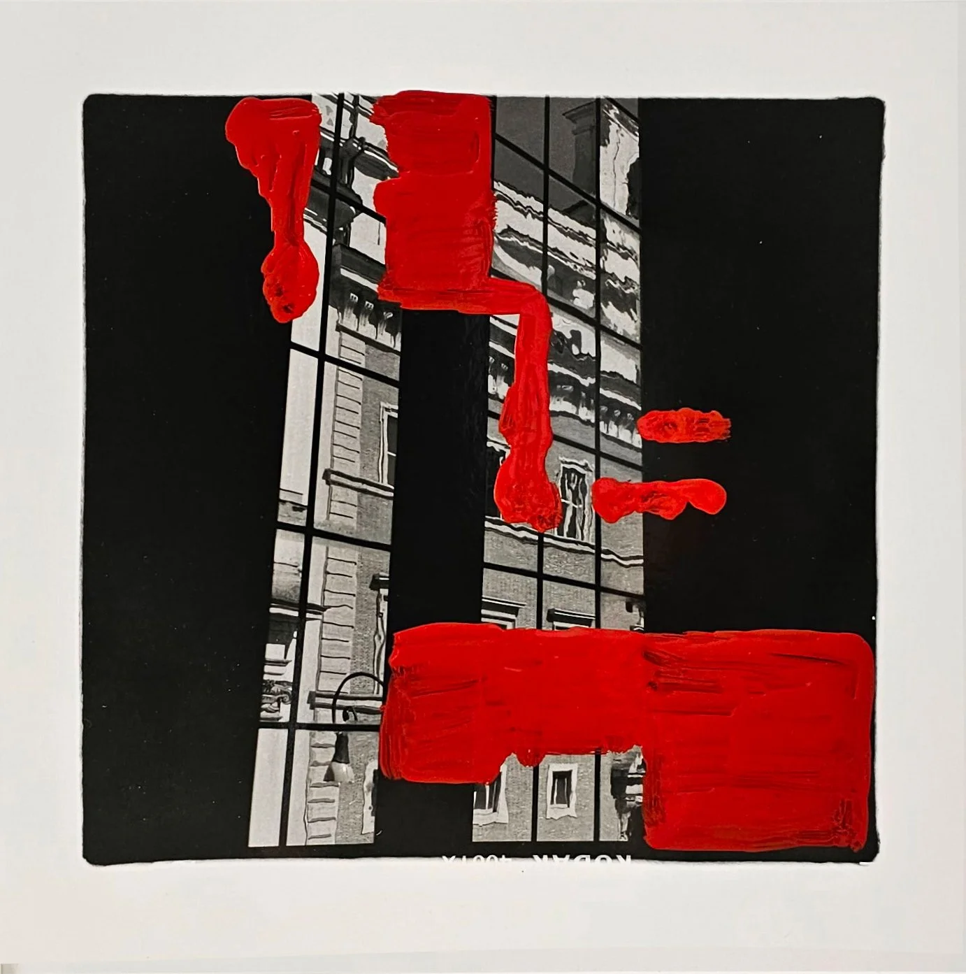 'Rome' 2023, Enamel on hand printed fiber print from 6x6 Rolleiflex