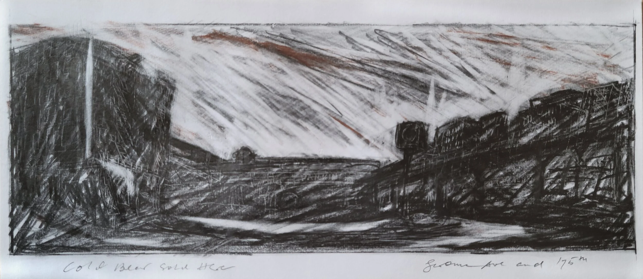 'After the Fire (Cold Beer Sold Here)' 2015, Graphite on paper, 18 x 12 inches