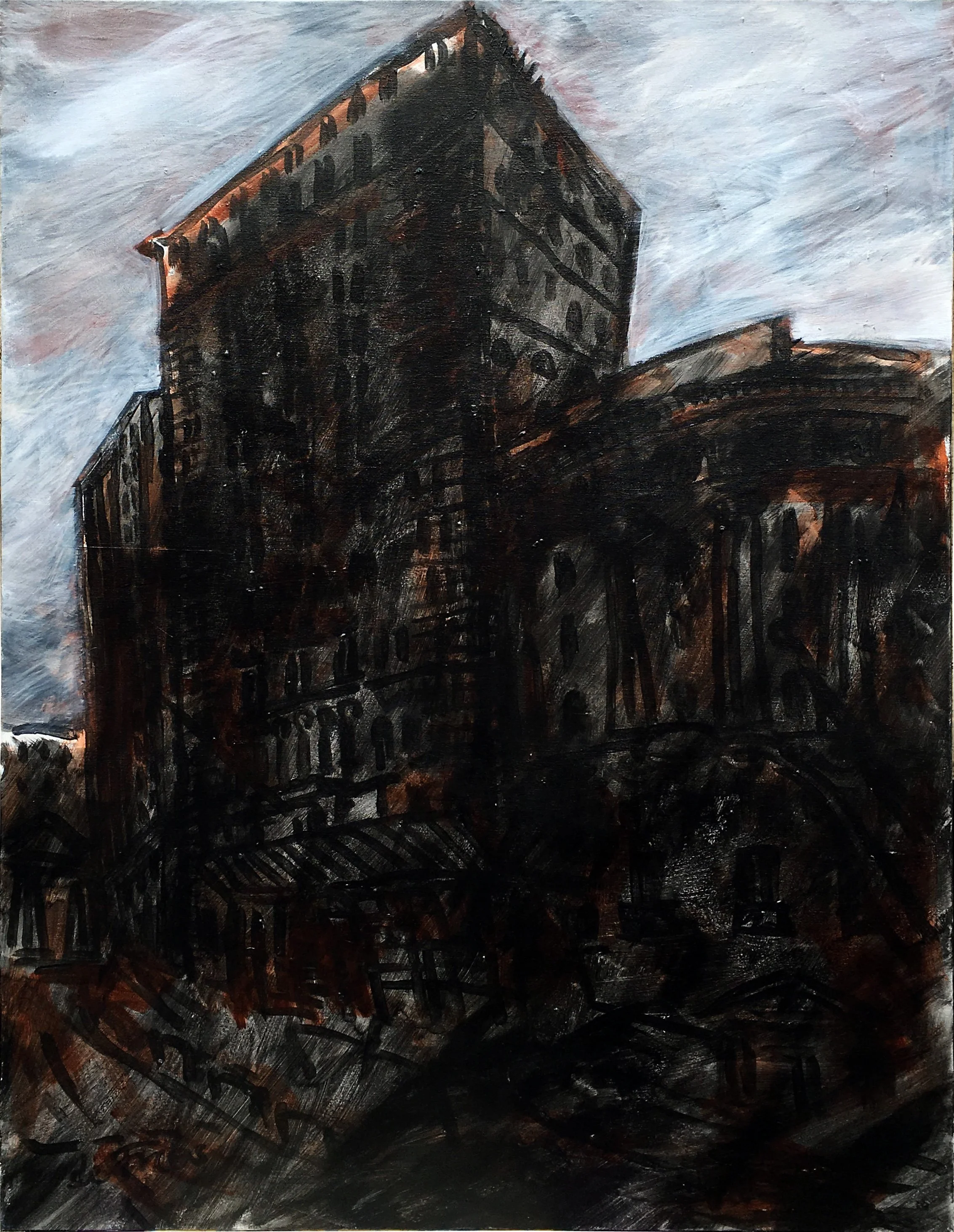 'After the Fire (25 Broad)' 2012, Acrylic on canvas, 48 x 60 inches