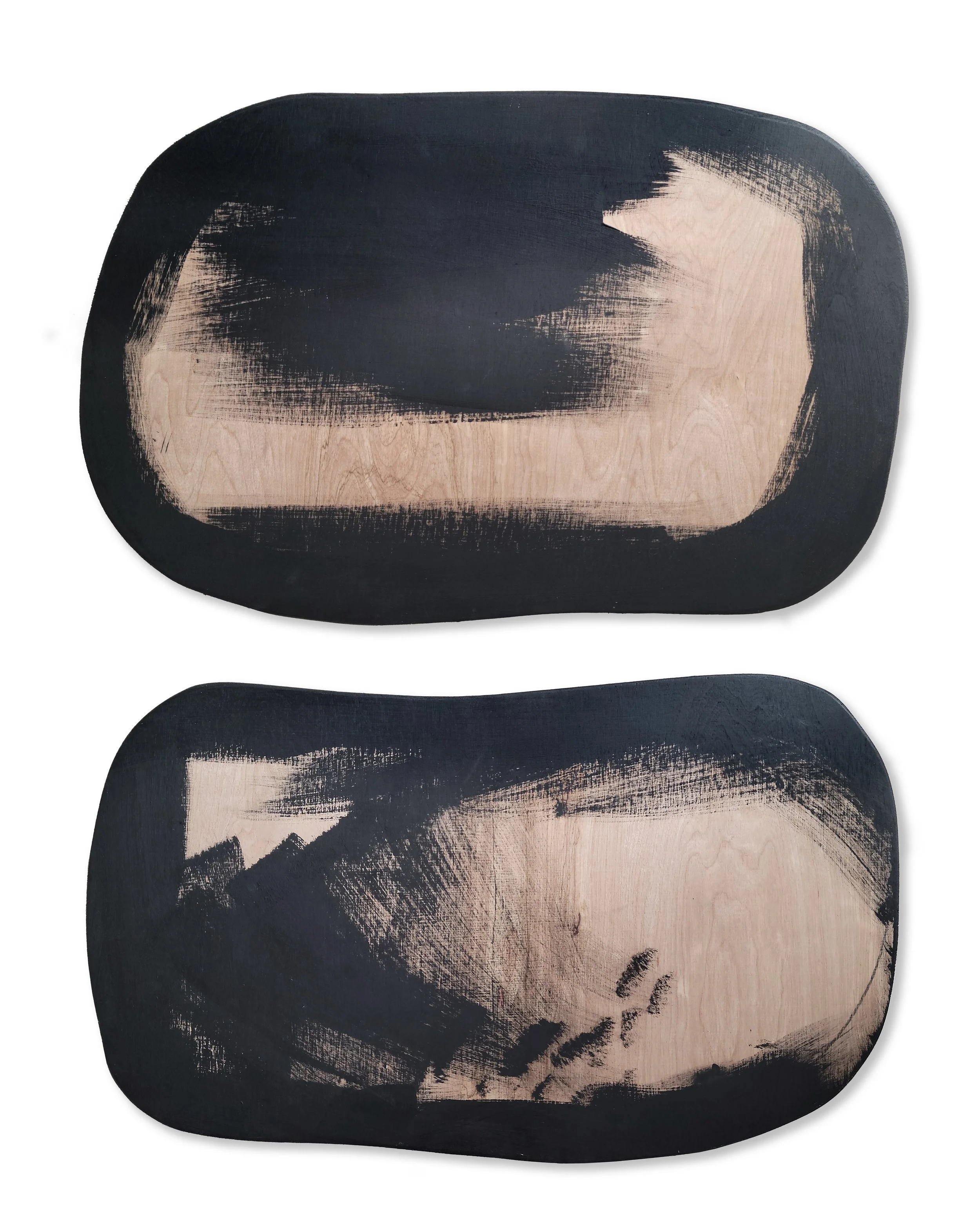 'Rubycon' 2021, Acrylic, Graphite on wood panel, Diptych approx. 22 x 30 inches