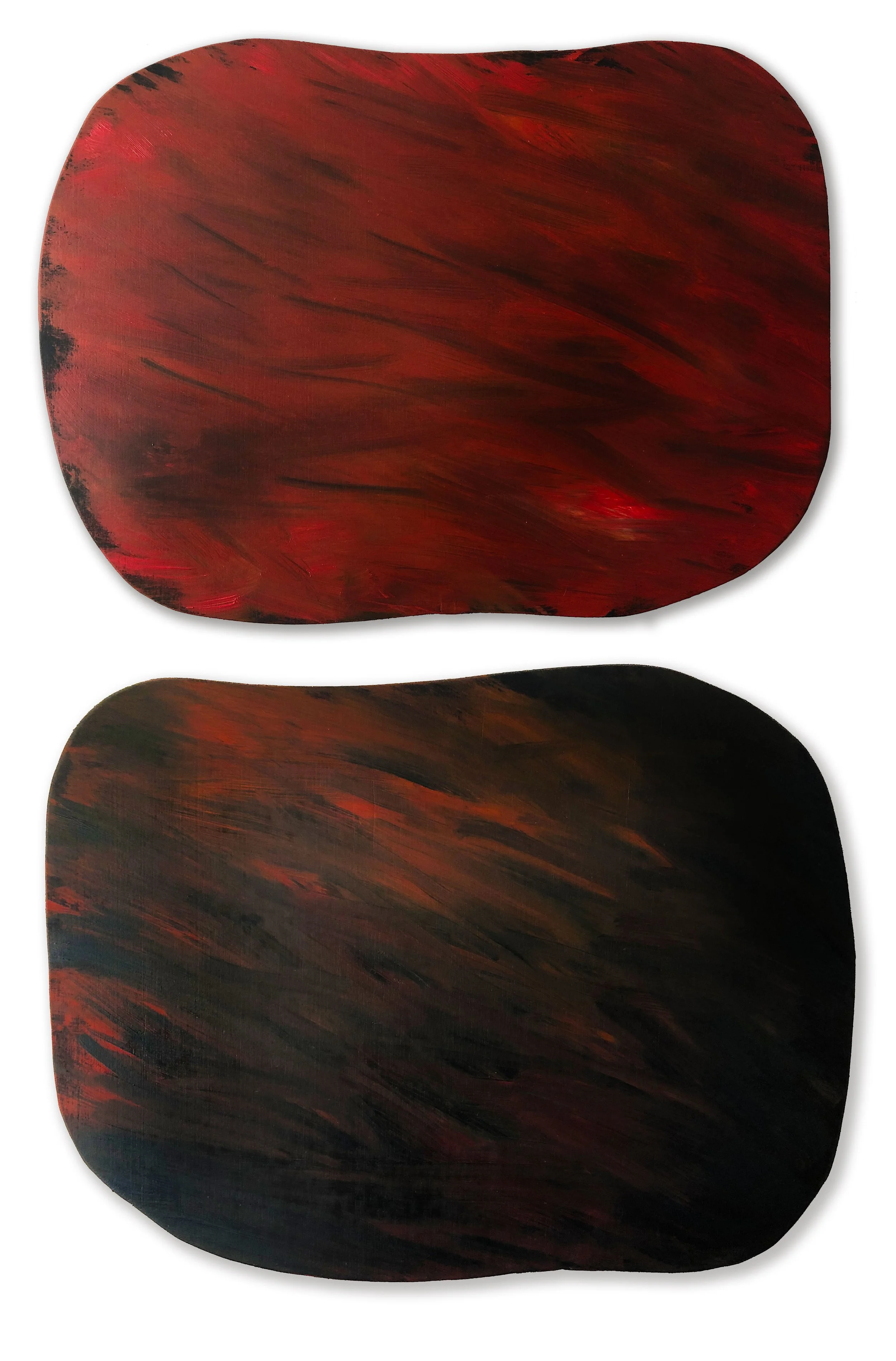 'Gimme Shelter' 2020, Oil, Acrylic on wood panel, Diptych approx. 20 x 34 inches