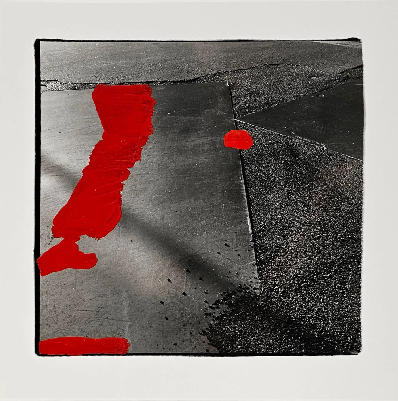 'Manhattan Steel Plates' 2008-2023, Enamel on hand printed fiber print from 6x6 Rolleiflex