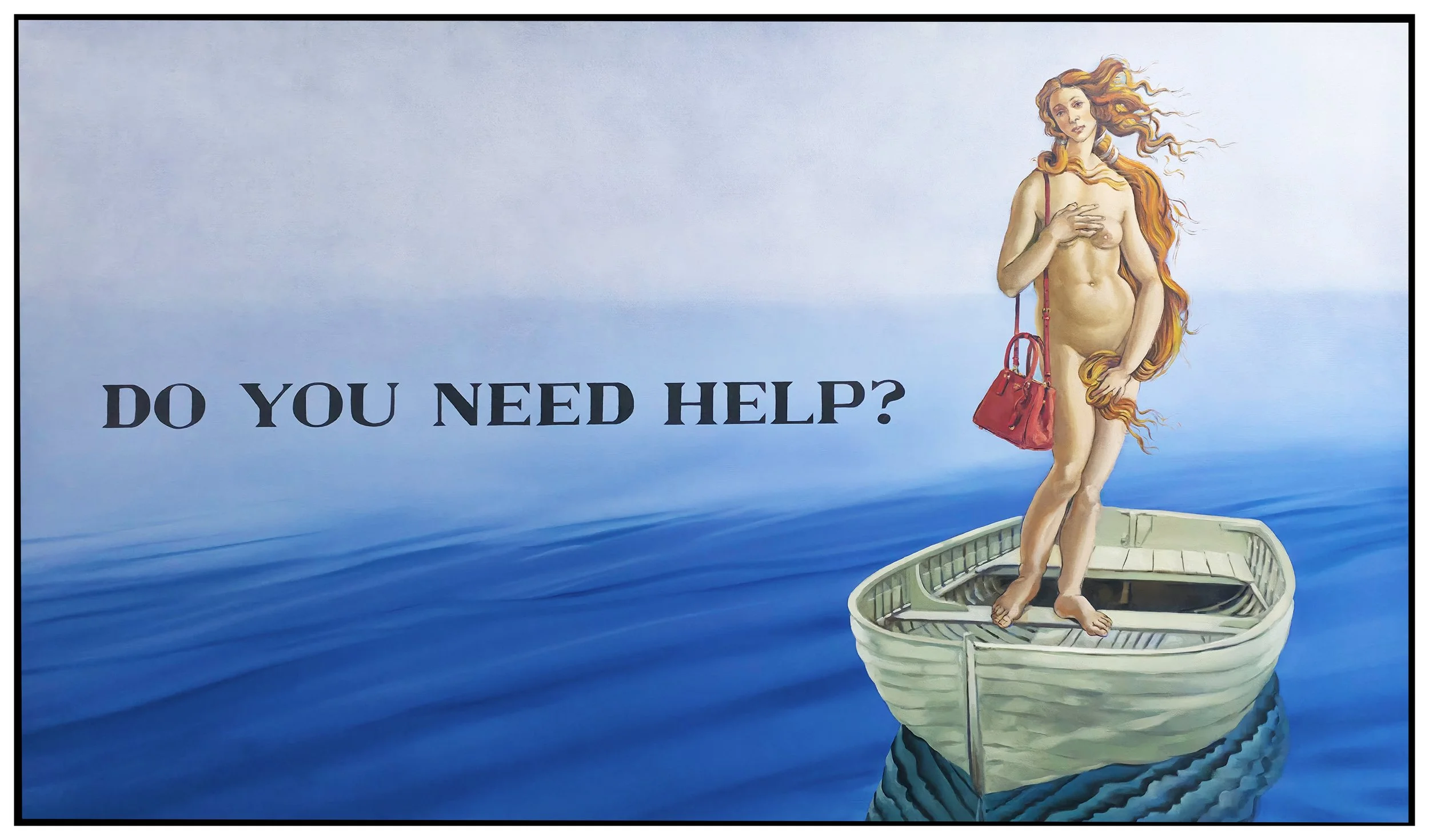 'Do You Need Help? (Venus with Red Prada)', 2025, Oil on canvas, 60 x 36 inches
