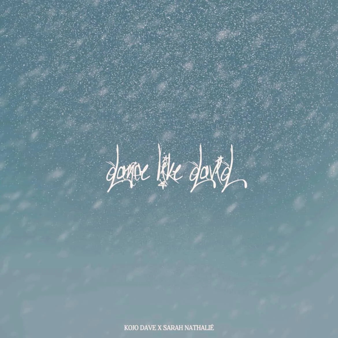 Dance With David cover art with a snowy, starry sky background and stylized white text at the bottom stating 'KOJO DAVE X SARAH NATHALIÉ'.