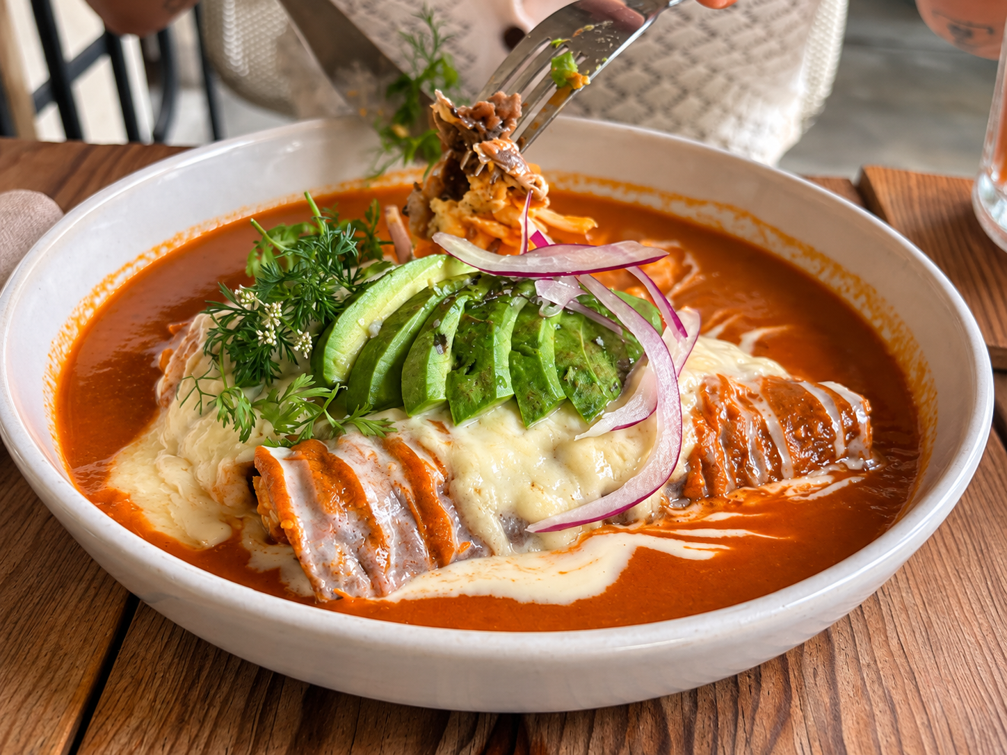A plate of Oaxacan mole, the cooking widely considered the best in Mexico