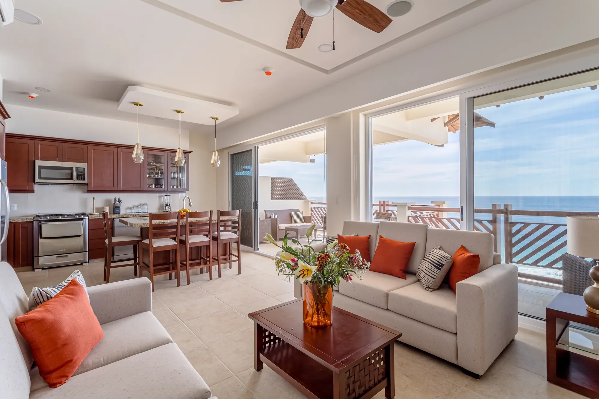 Living room of a 2-bedroom condo at Vivo Resorts