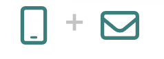 Icon of a smartphone, plus sign, and an envelope representing email or messaging.