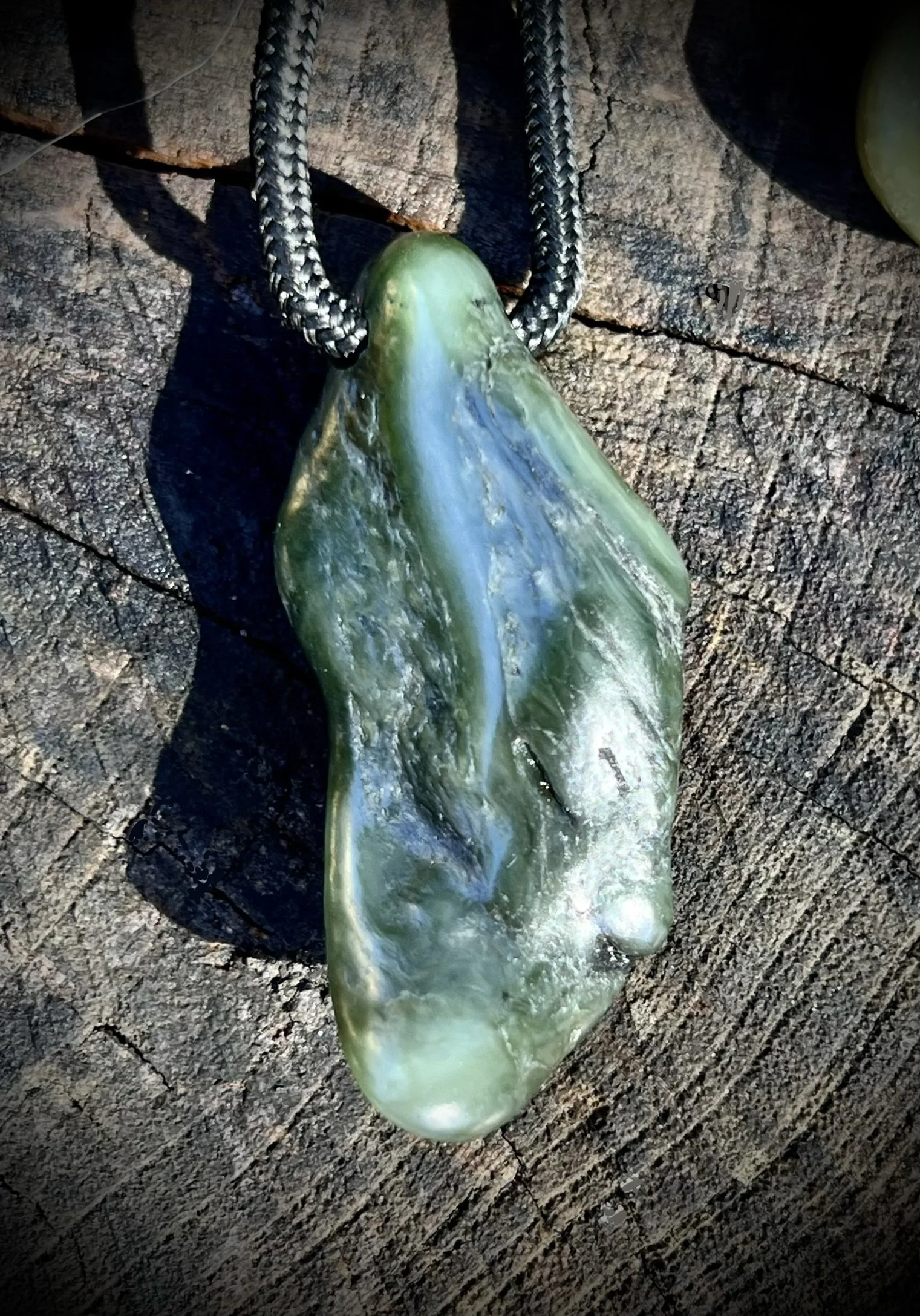 Big Sur Jade "Flower Soul" Pendant 2 1/2 x 1"